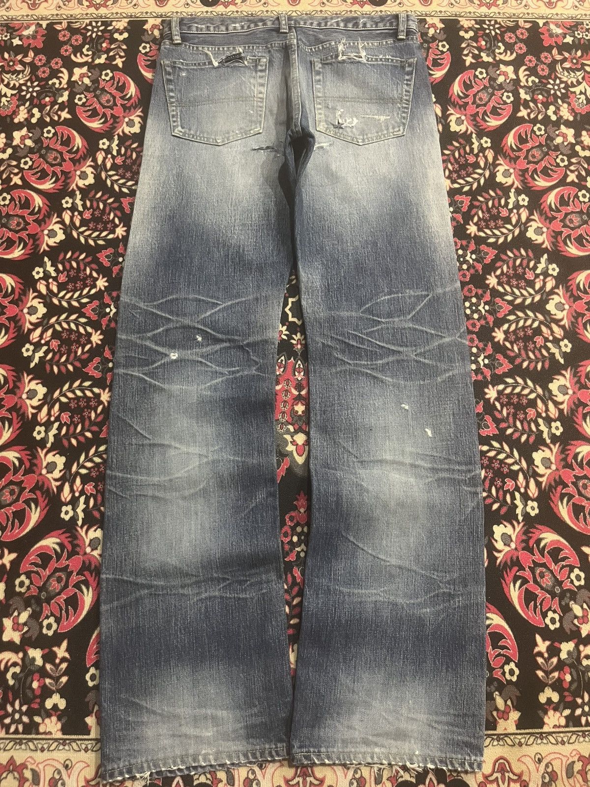 Undercover Vintage Japan Macphee Grunge Sashiko Destroy Blue Jeans Size US 30 / EU 46 - 2 Thumbnail