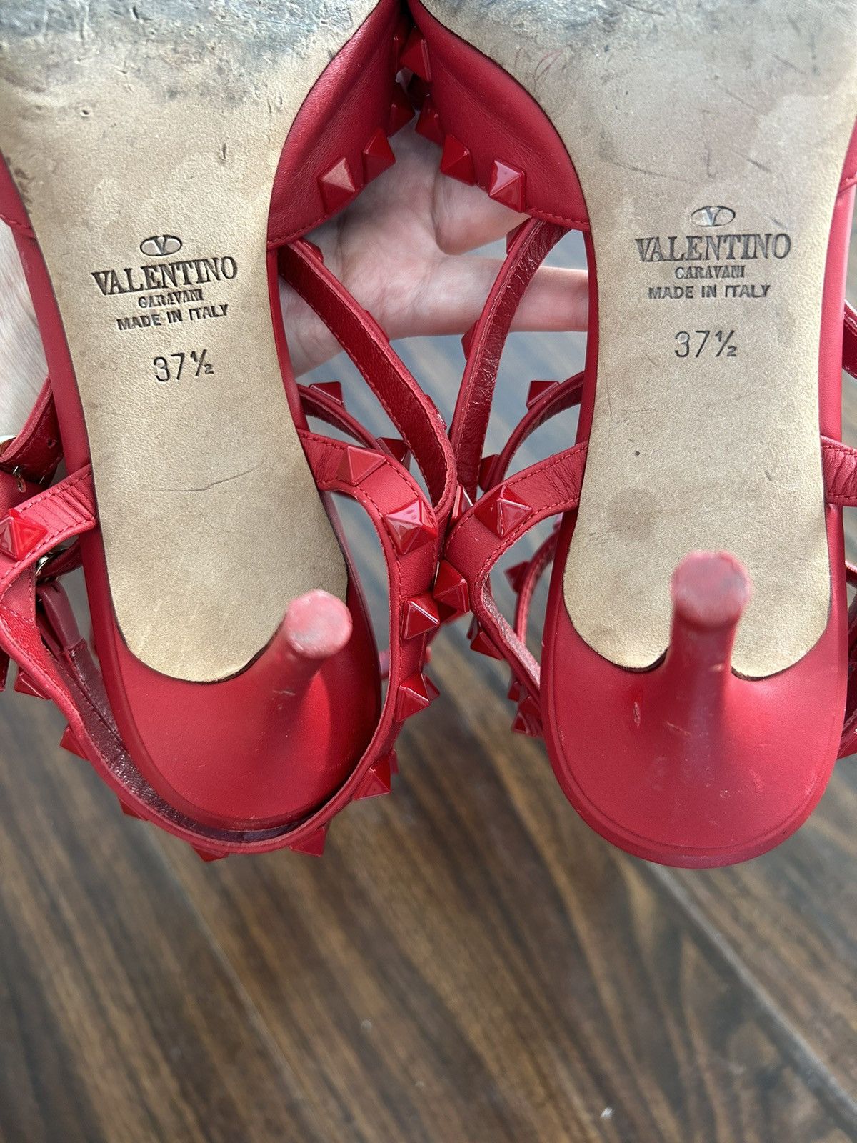 Valentino Valentino Women's Classic Red Rockstud Heels size 37 Size US 7.5 / IT 37.5 - 7 Thumbnail