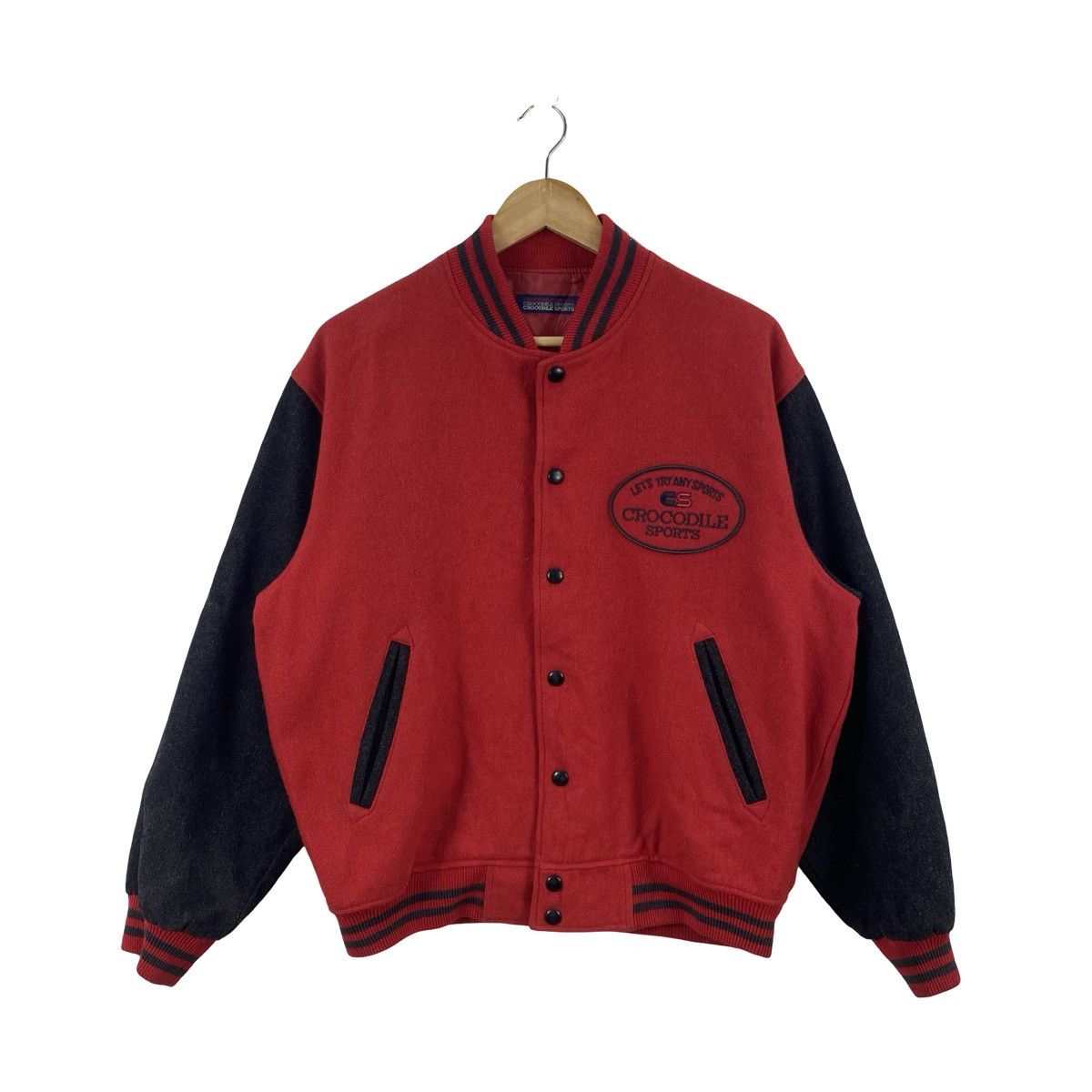 Vintage Vintage CROCODILE SPORTS Varsity Bomber Jacket Snap Button Size US L / EU 52-54 / 3 - 3 Thumbnail