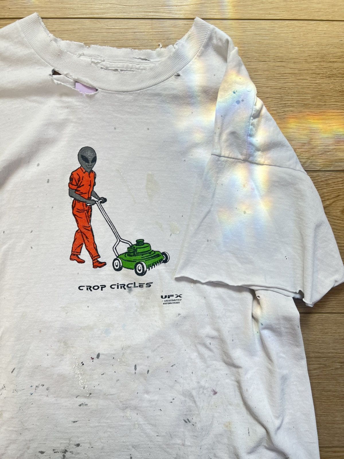 Vintage 90s thrashed crop circle t shirt Size US L / EU 52-54 / 3 - 2 Thumbnail
