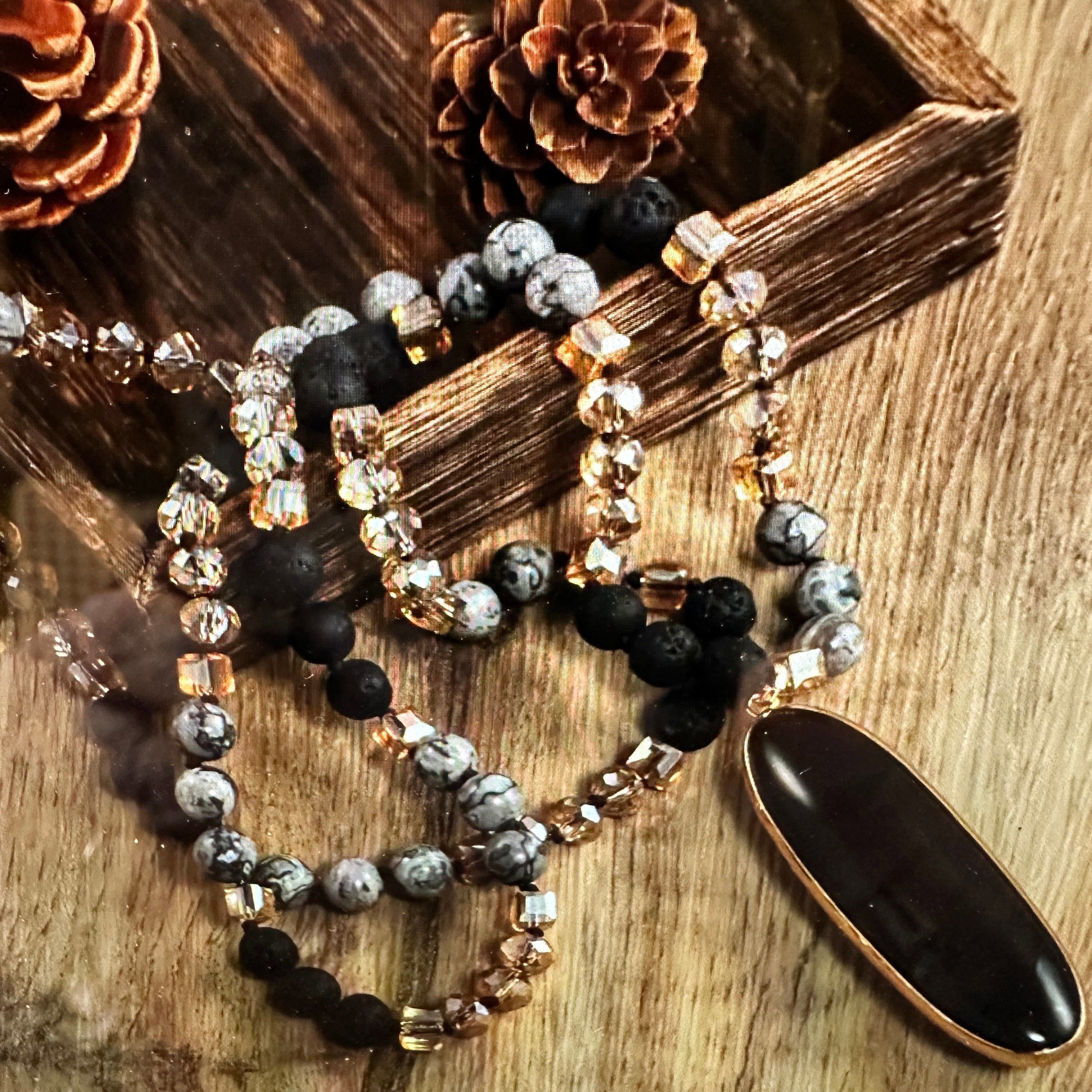 Other Bohemian Vintage Natural Stone & Glass Beaded Knot Necklace Size ONE SIZE - 3 Thumbnail