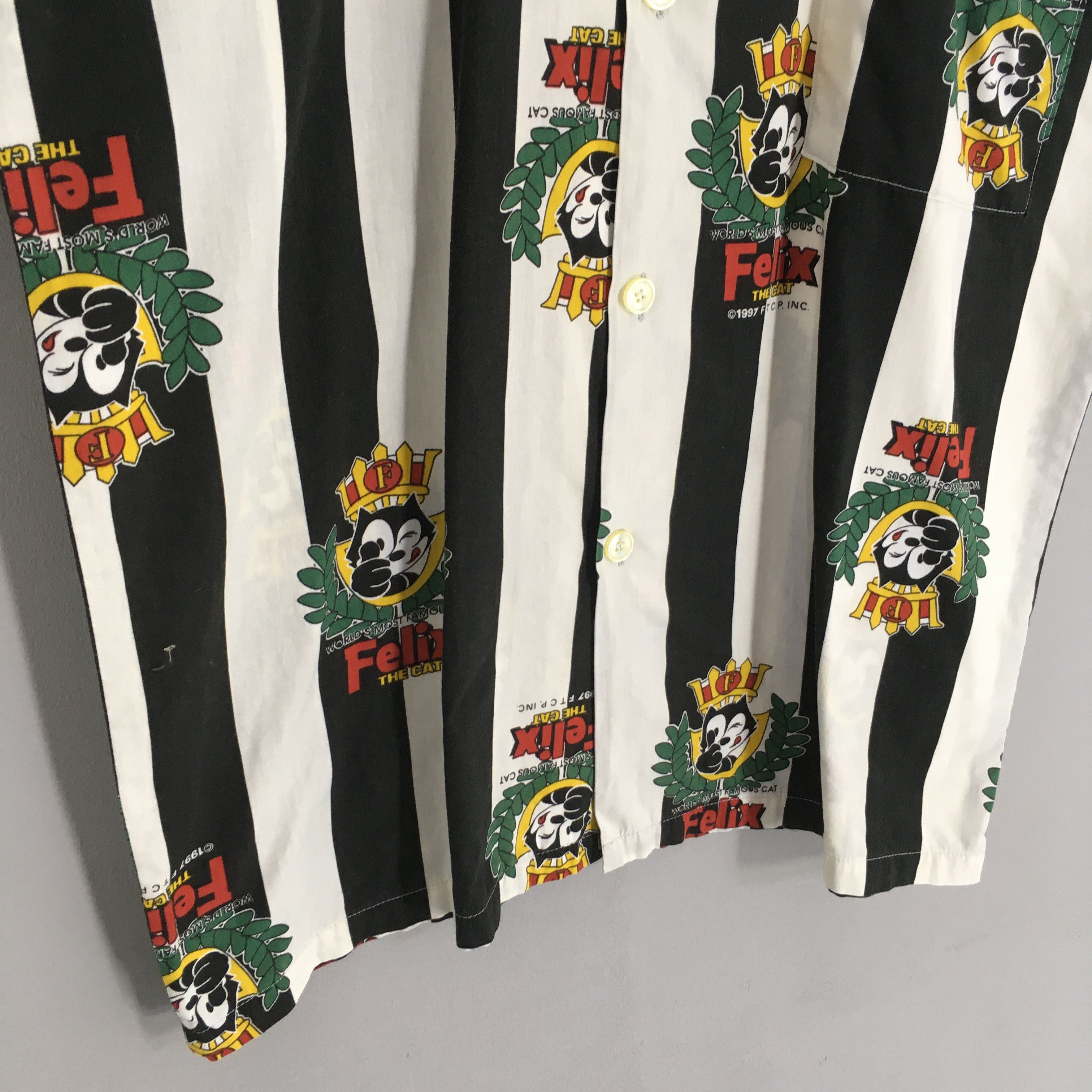 Cartoon Network Vintage 90s Felix the Cat Striped Shirt Medium Size US M / EU 48-50 / 2 - 4 Thumbnail