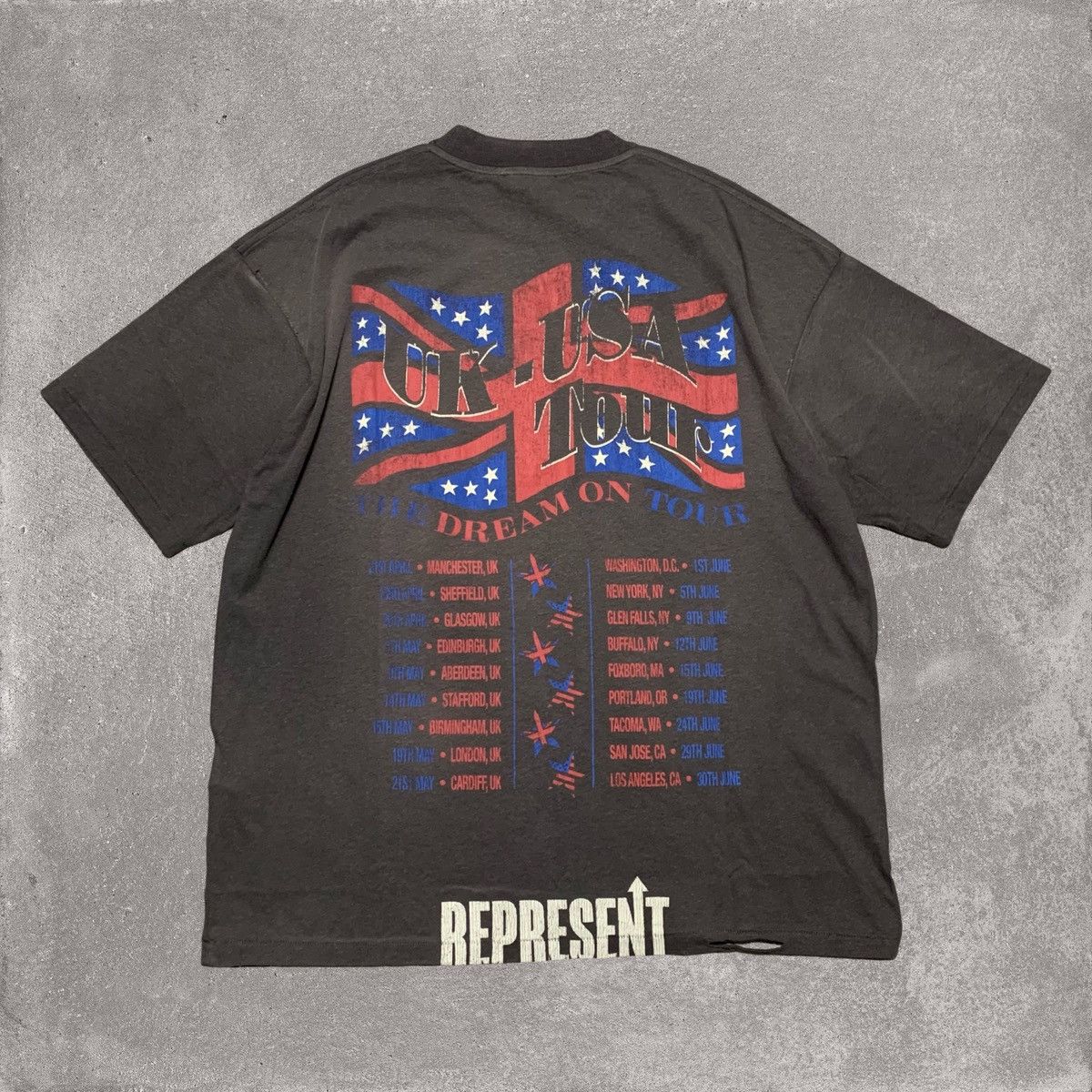 Represent Clo. Represent Medium Dream On Tour Sun Fade Grey Tee Size US M / EU 48-50 / 2 - 2 Thumbnail