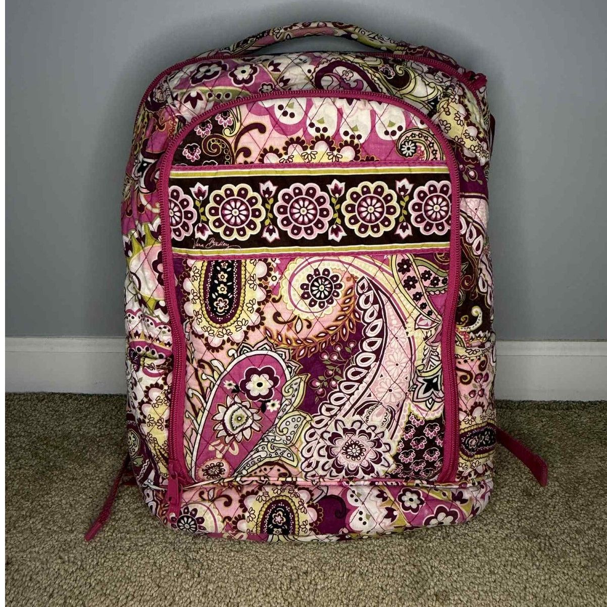 Vera Bradley Vera Bradley Quilted Paisley Campus Backpack Pink Size ONE SIZE - 1 Thumbnail