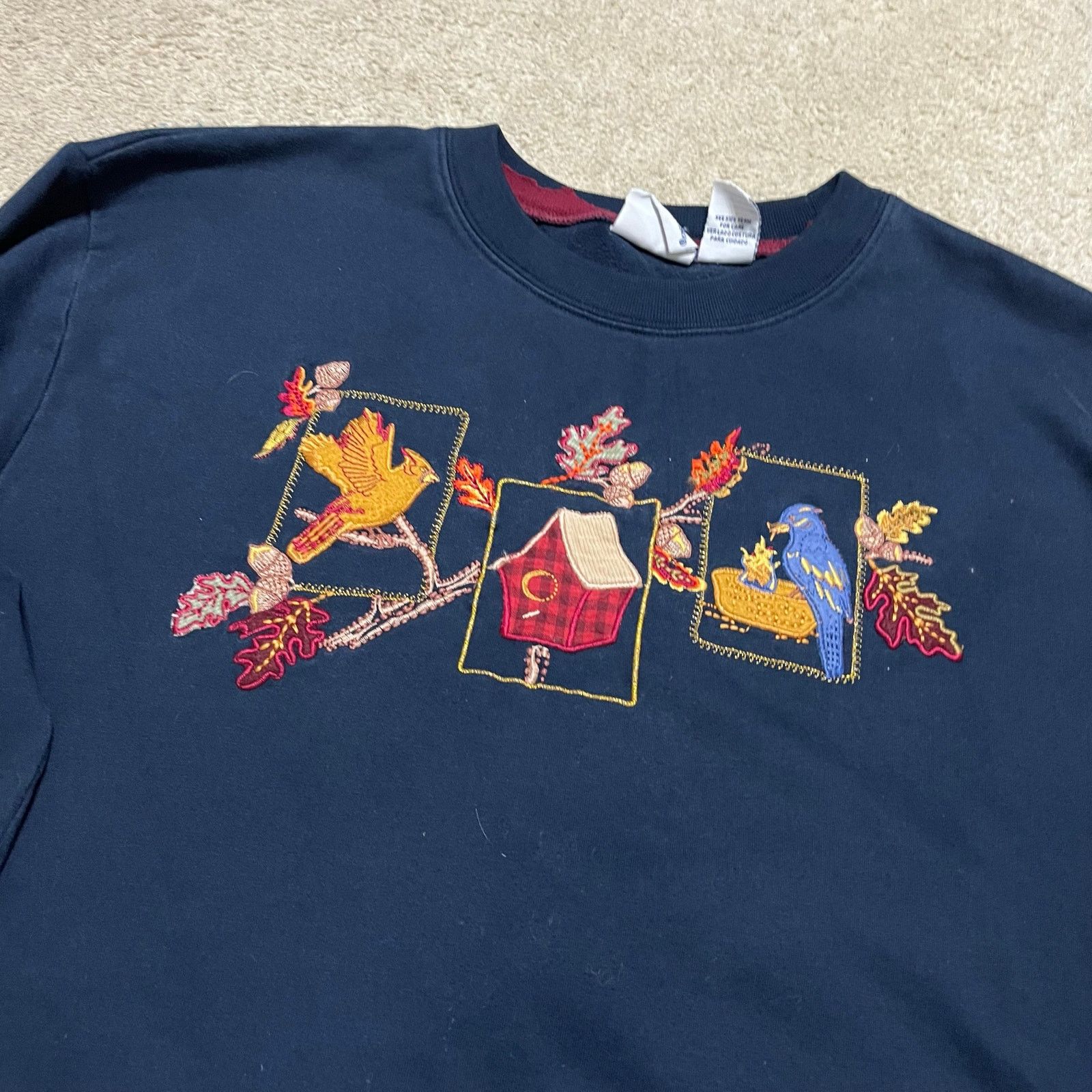 Other Vintage Bobbie Brooks 2 Birds Nature Animal Navy Crewneck XL Size US XL / EU 56 / 4 - 3 Thumbnail