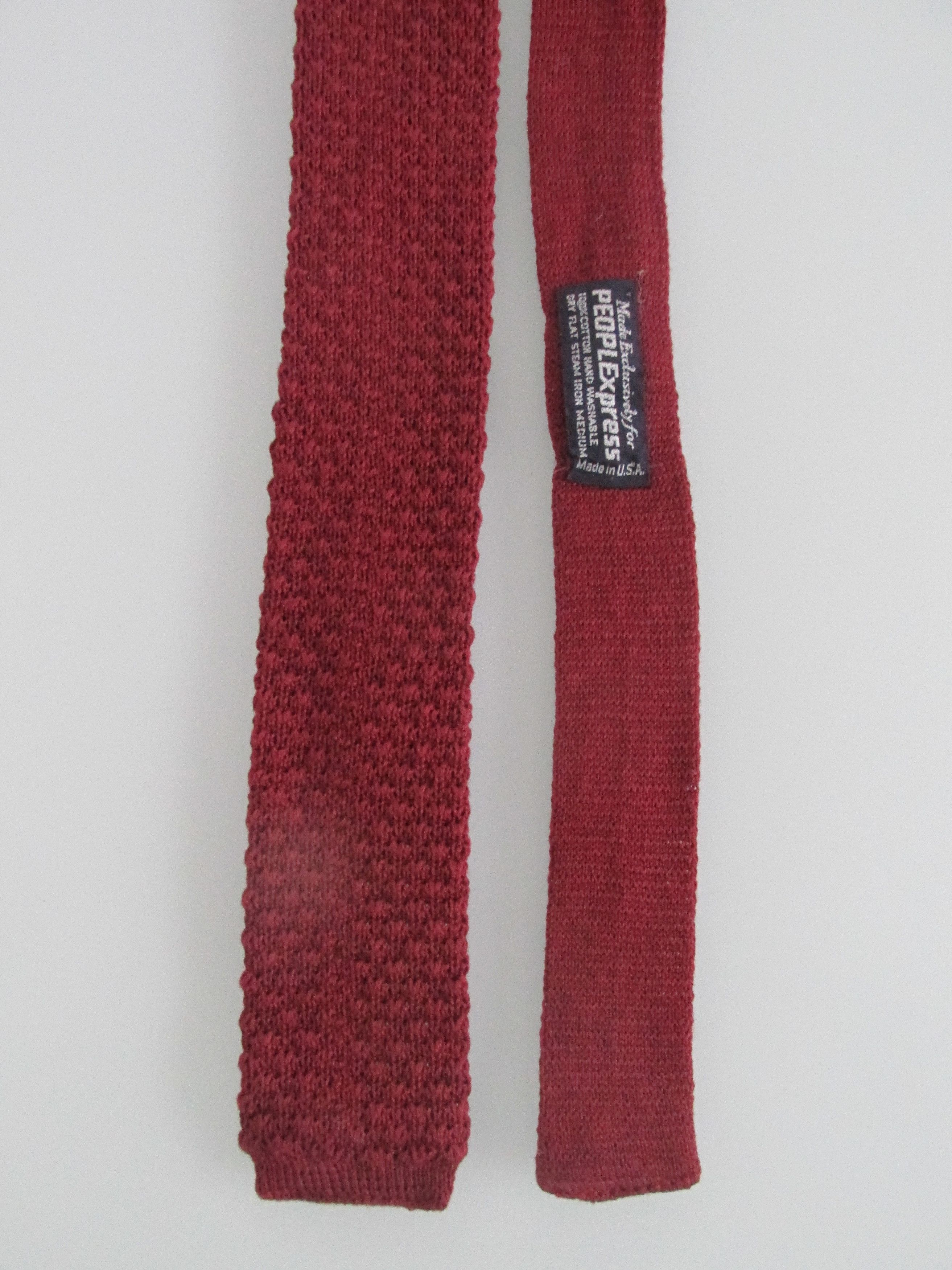 Other Flat/Square Bottom Vintage Men's Cotton Knit Tie Size ONE SIZE - 4 Thumbnail