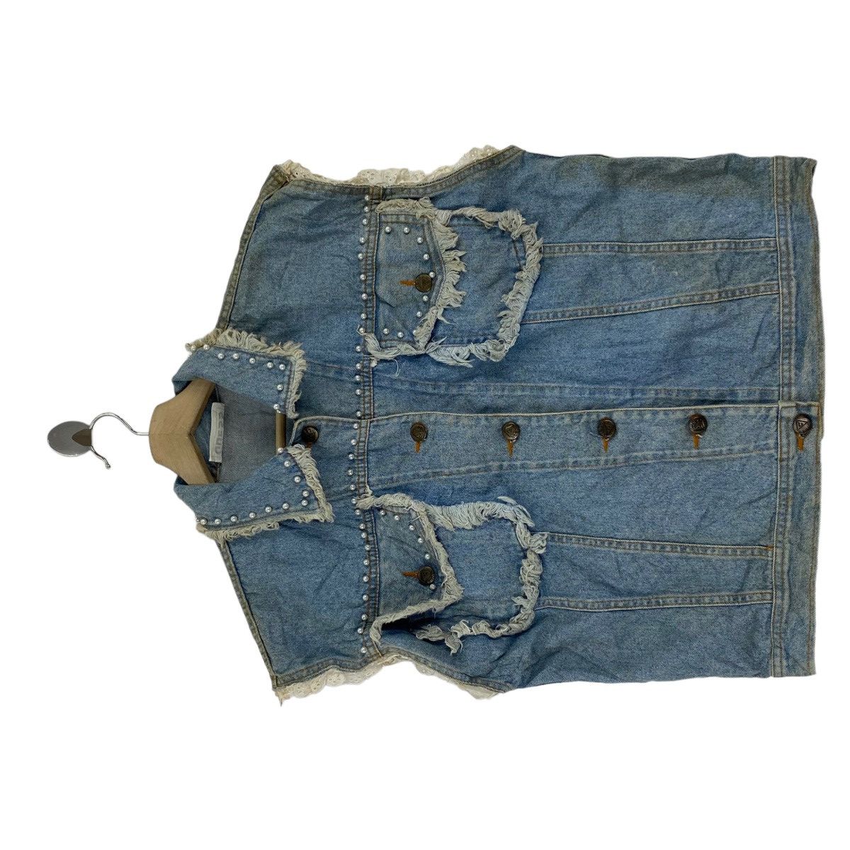 Vintage GUESS Retro Style Button Up Sleeveless Denim Jeans