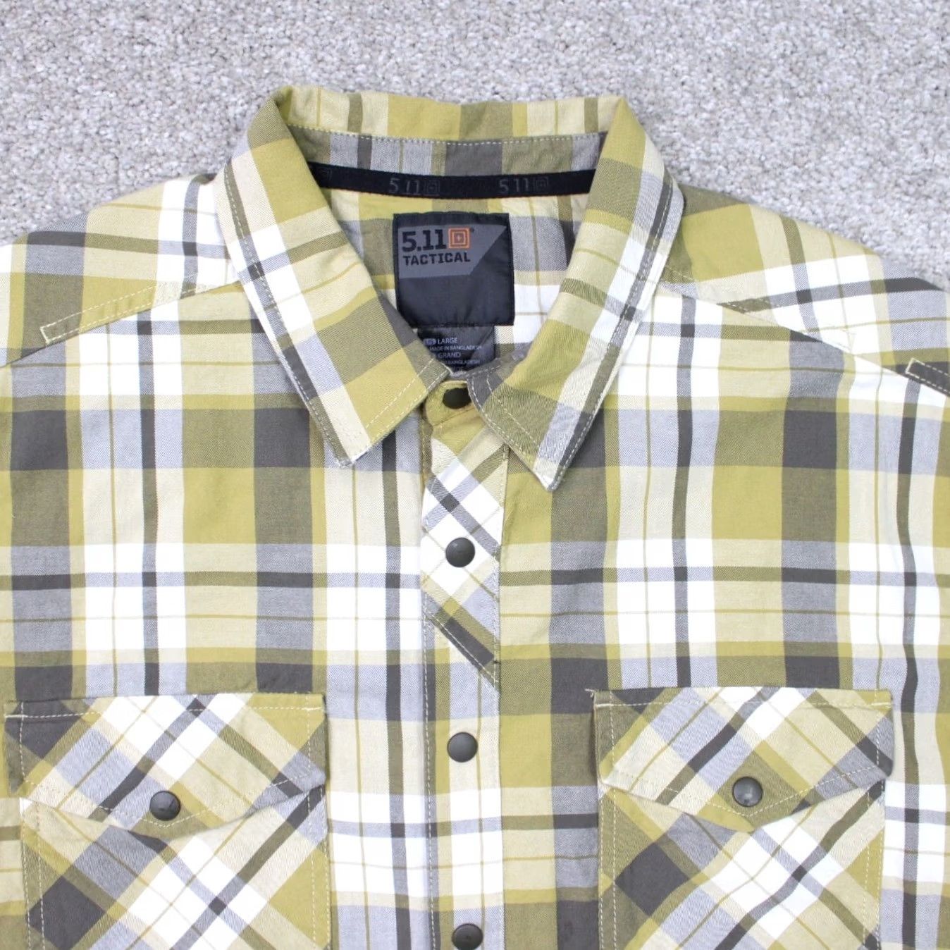 Vintage 5.11 Tactical Shirt Mens Large Yellow Plaid RAPIDraw Placket Long Sleeve Snap Shirt Size US L / EU 52-54 / 3 - 4 Thumbnail