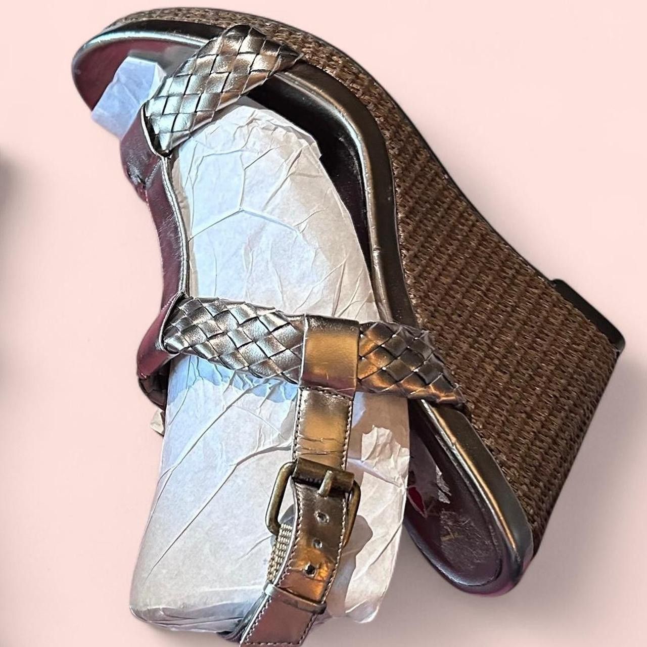 Ralph Lauren Lauren by Ralph Lauren NWT Metallic Raffia Wedges 9.5US Size US 9.5 / IT 39.5 - 8 Thumbnail