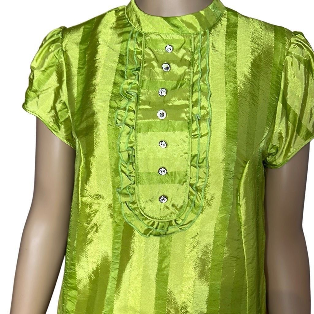 SikSilk Megan Silk Mini Green Lime Dress (019) Size S / US 4 / IT 40 - 2 Thumbnail