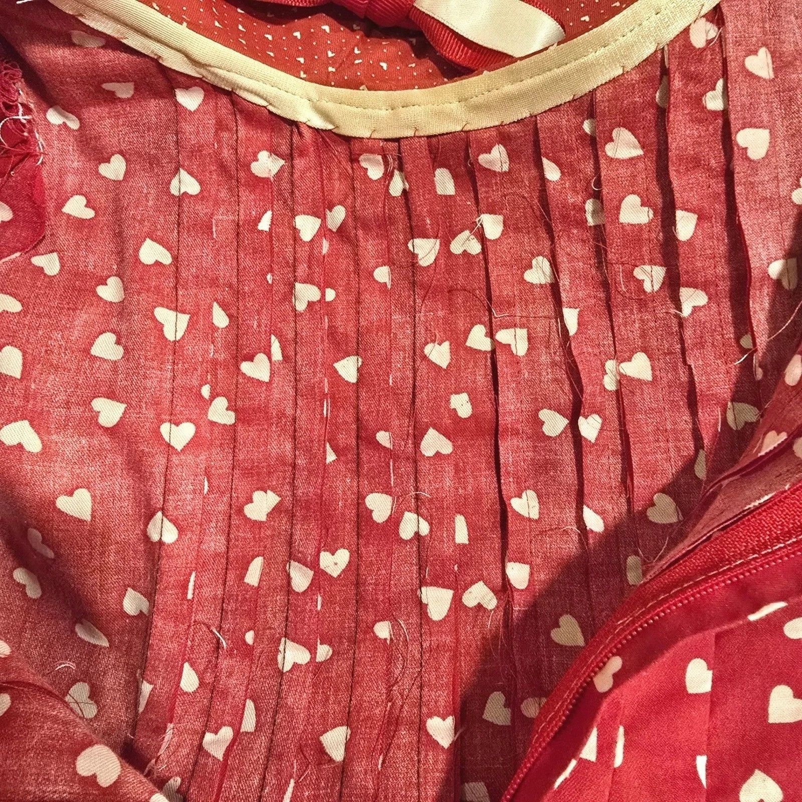 Handmade VTG 70s 80s Handmade Heart Print Prairie Dress XS Size XS / US 0-2 / IT 36-38 - 9 Thumbnail