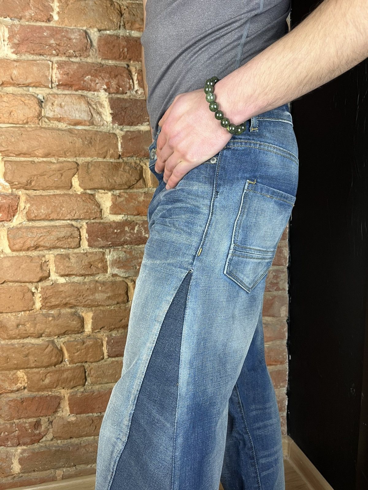 Handmade Reworked custom handmade jeans pants flared distressed style Size US 31 - 9 Thumbnail