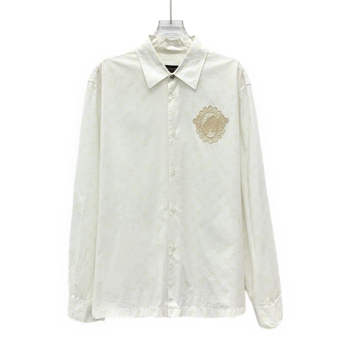 Louis Vuitton Louis Vuitton Off-white Long Sleeve Shirt K26WX Size US L / EU 52-54 / 3 - 1 Thumbnail