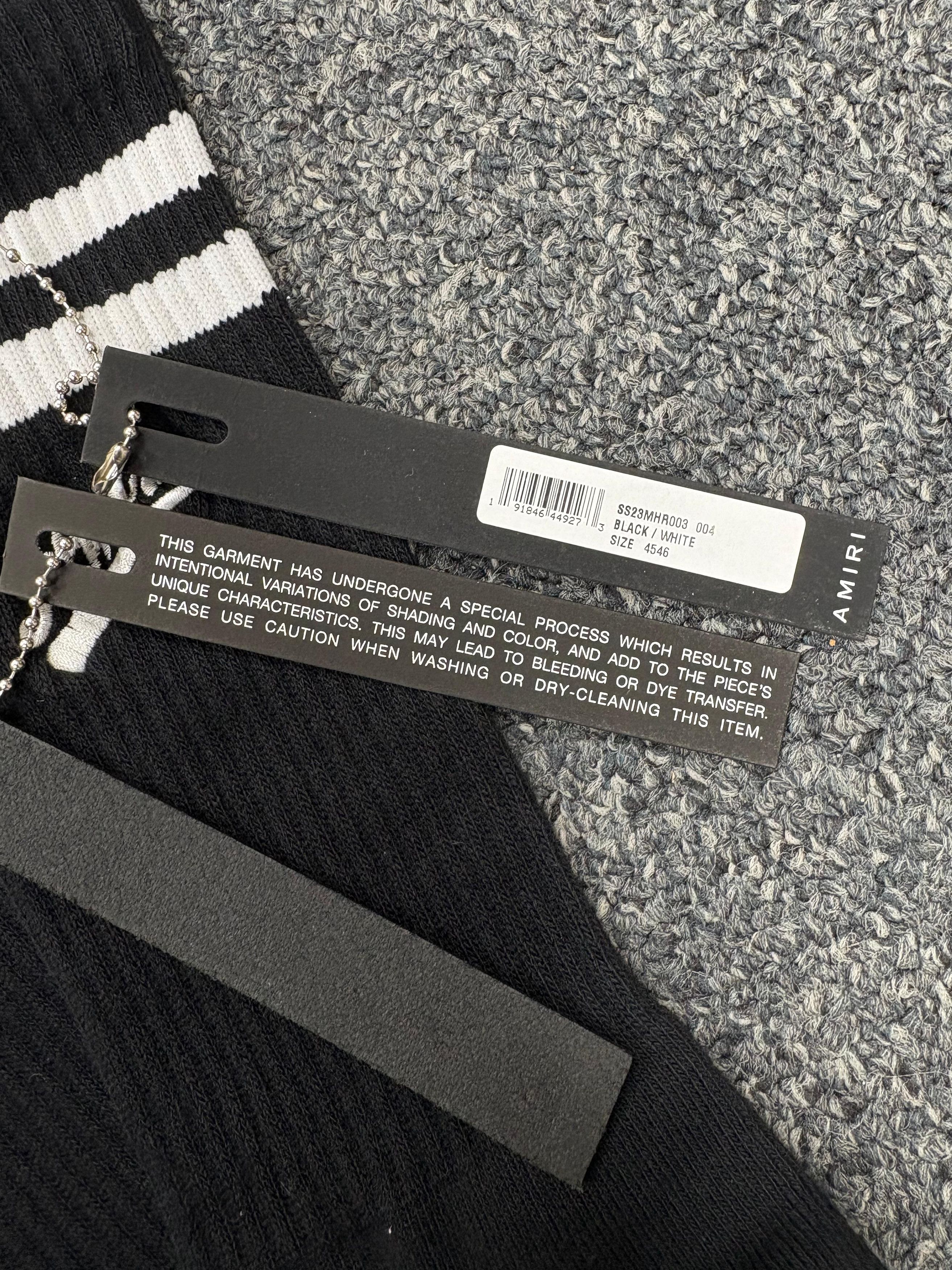 Amiri Amiri Varsity Script Socks in Black Size 46 - 3 Thumbnail