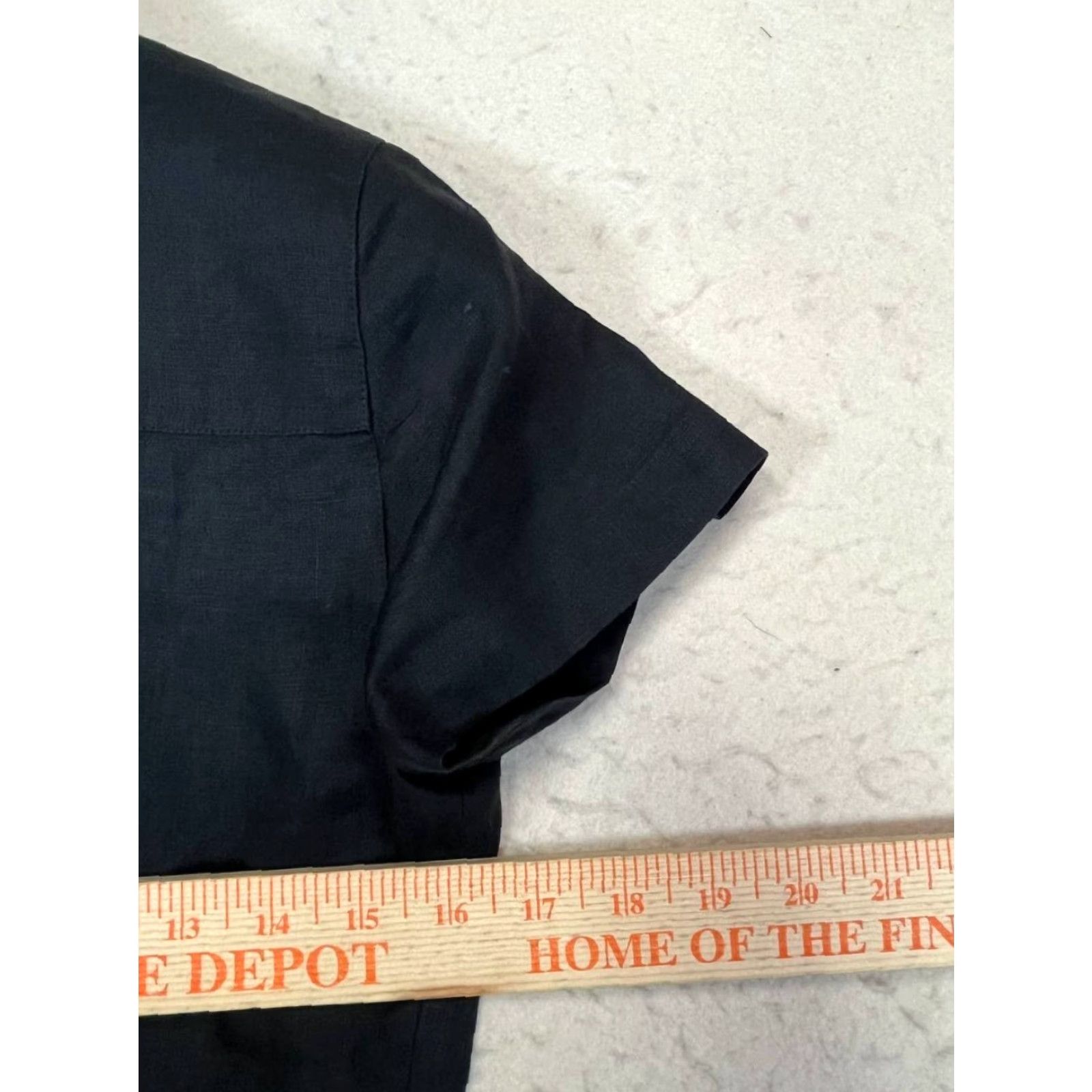 Vintage Preview Collection Dress Shirt Dress Black Linen 2P Petite Women Long Button 100% Linen Size 2P Size XS / US 0-2 / IT 36-38 - 3 Thumbnail