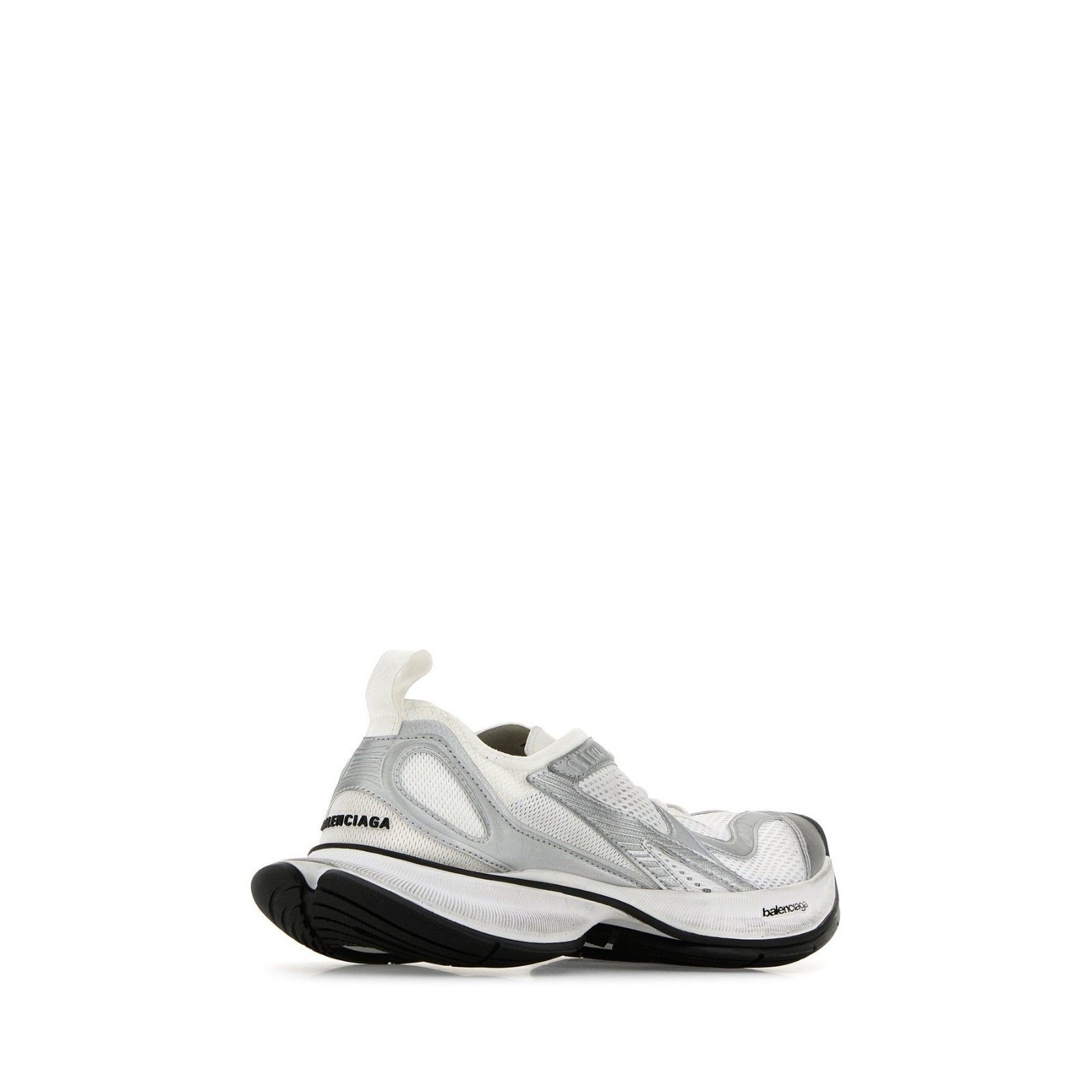 BALENCIAGA Circuit Two-Tone Silver Mesh Low Top Sneakers New