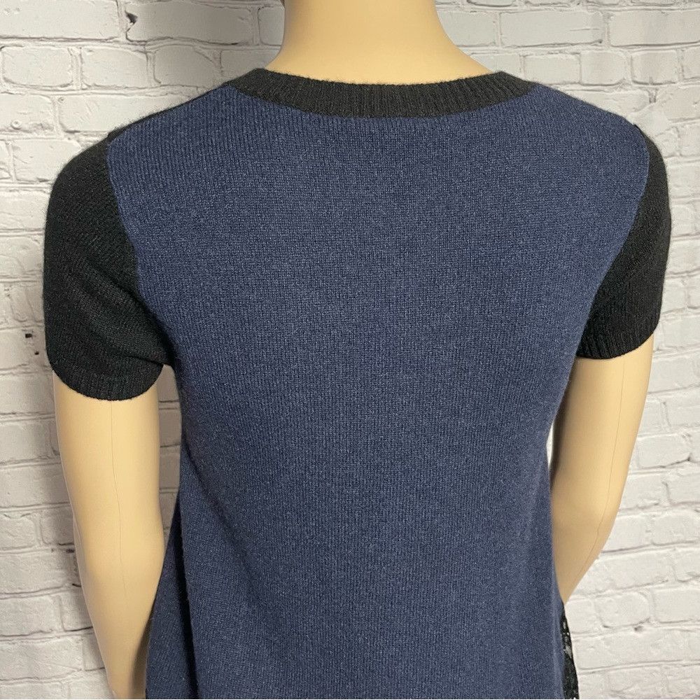 Other NWT New Aqua Cashmere Two Tone Tee Short Sleeve Black Navy Size XS / US 0-2 / IT 36-38 - 7 Thumbnail