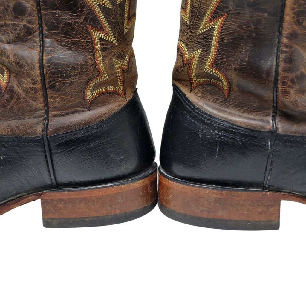 Other Cavenders Men's Western Square Toe Ostrich Leather Boots 10D Size US 10 / EU 43 - 7 Thumbnail