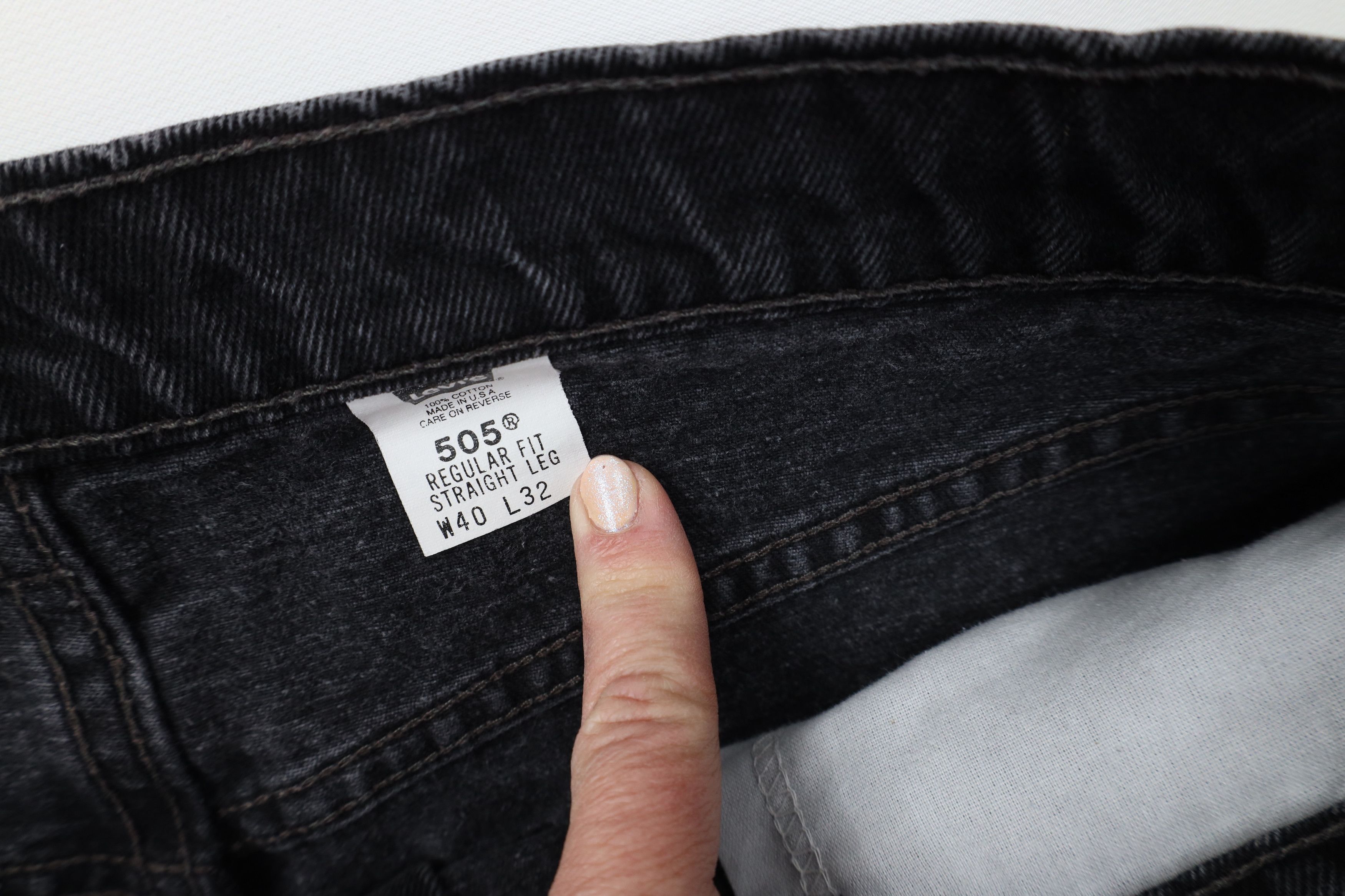Levi's Vintage 90s Levis 505 Fit Straight Leg Denim Jeans Black Size US 40 / EU 56 - 8 Thumbnail