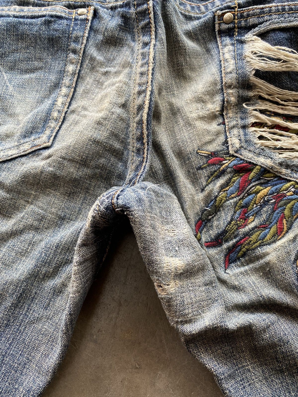 Hysteric Glamour × Nicole Club × Tornado Mart Japanese Nicole Club For Men Embroidery Distressed Denim Size US 33 - 14 Thumbnail