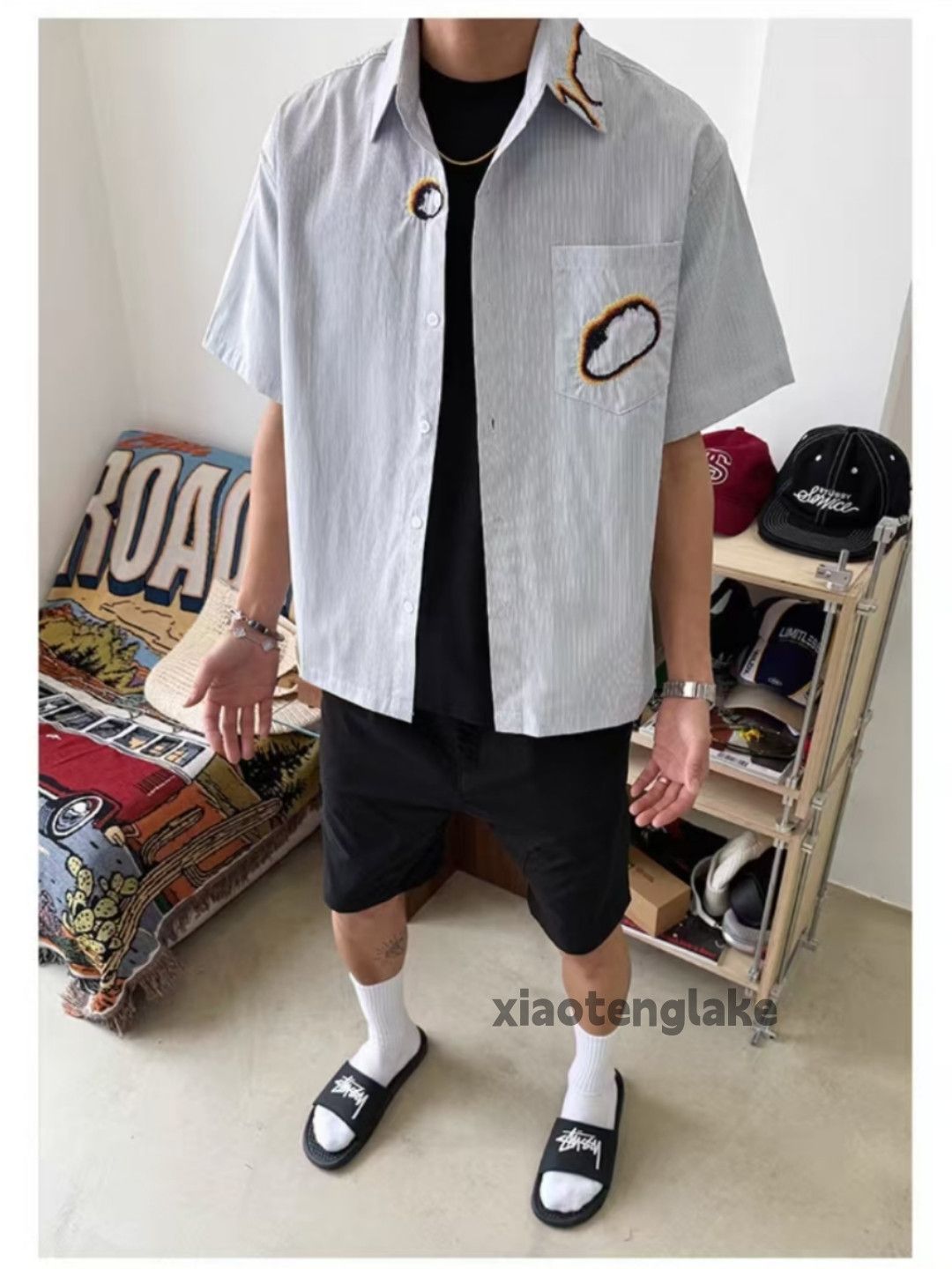 Designer × Japanese Brand × Vintage Unisex utility punk yuppie y2k pattern graphic shirt Size US M / EU 48-50 / 2 - 1 Thumbnail