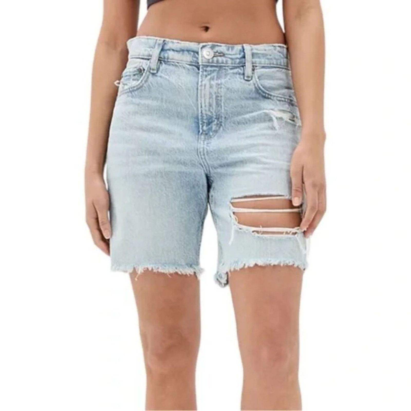 American Eagle Outfitters American Eagle Womens Low Rise Denim Baggy Skater Short Sz 6 Size 28" / US 6 / IT 42 - 2 Thumbnail