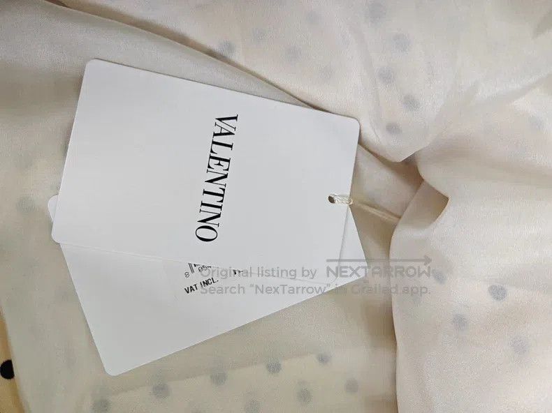 Valentino Valentino Beige polka dot short sleeve ruffled lace cascad Size S / US 4 / IT 40 - 8 Thumbnail