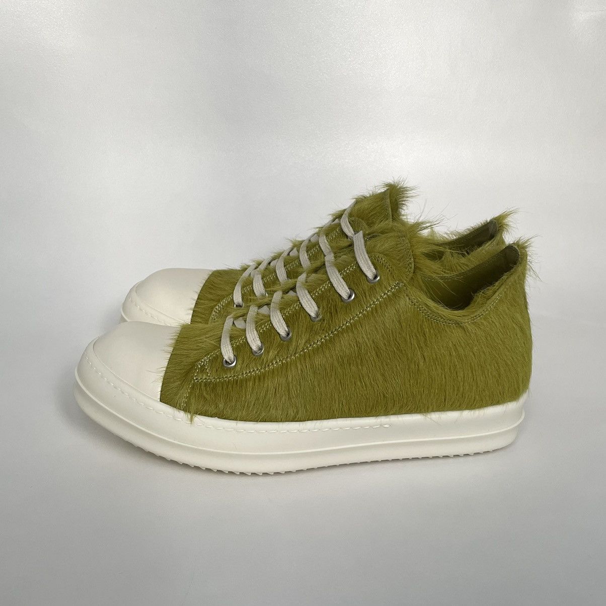 Rick Owens A/W 23 Acid Green Pony Hair Ramones Size US 10 / EU 43 - 6 Thumbnail