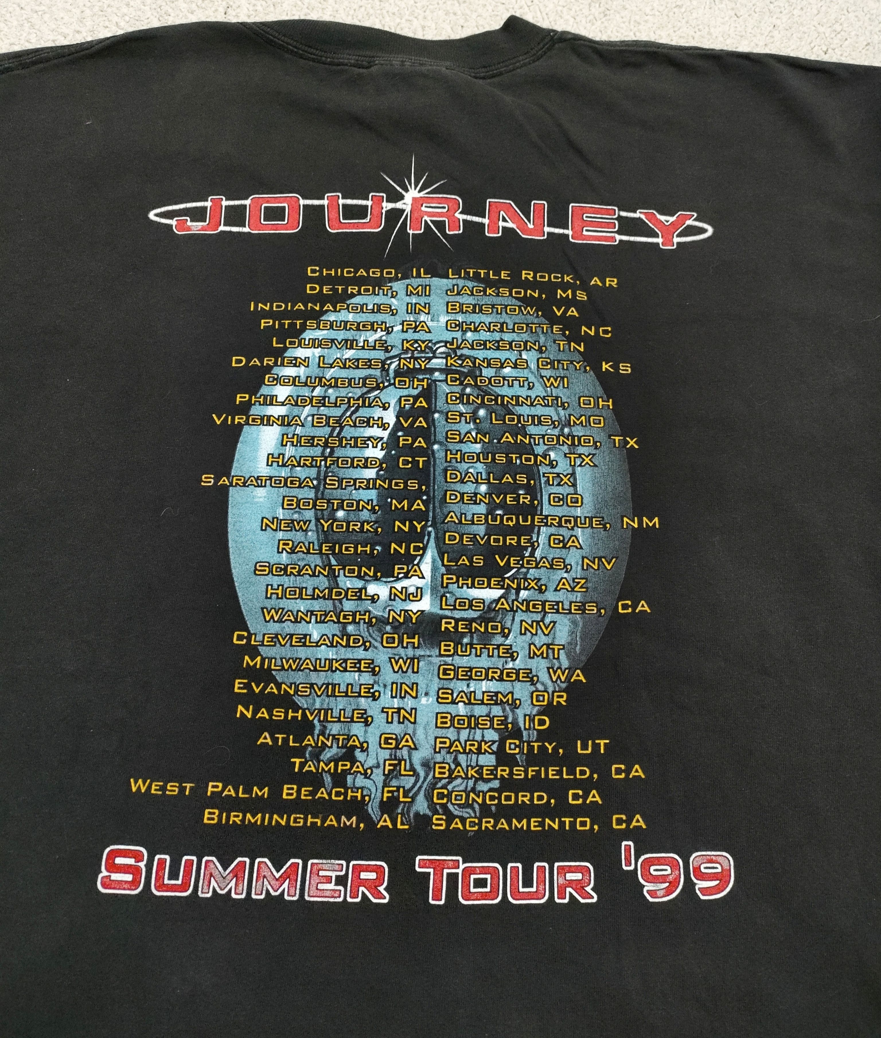 Band Tees × Vintage 90s JOURNEY SUMMER '99 TOUR Vintage T-Shirt Size US XL / EU 56 / 4 - 12 Thumbnail