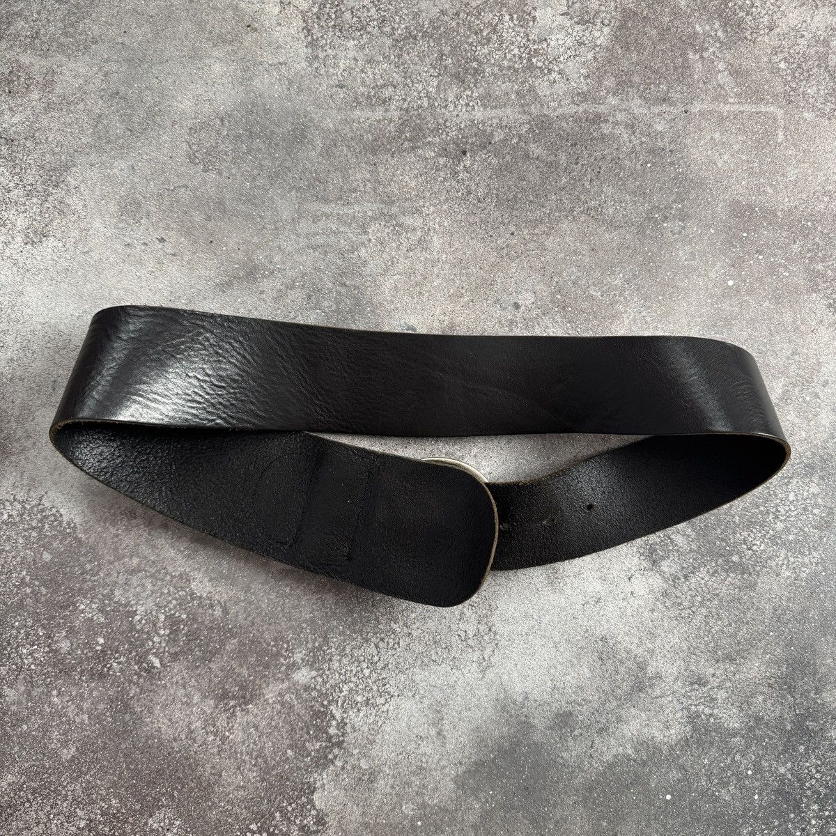 Hysteric Glamour Avant Garde Vintage Black Real Leather Wide Waist Belt Size ONE SIZE - 4 Thumbnail