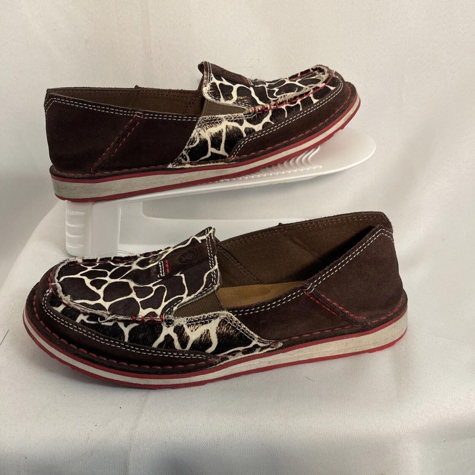 Ariat Ariat Cruiser Women's 7B Shoes Loafers Brown Giraffe Suede Size US 7 / IT 37 - 3 Thumbnail