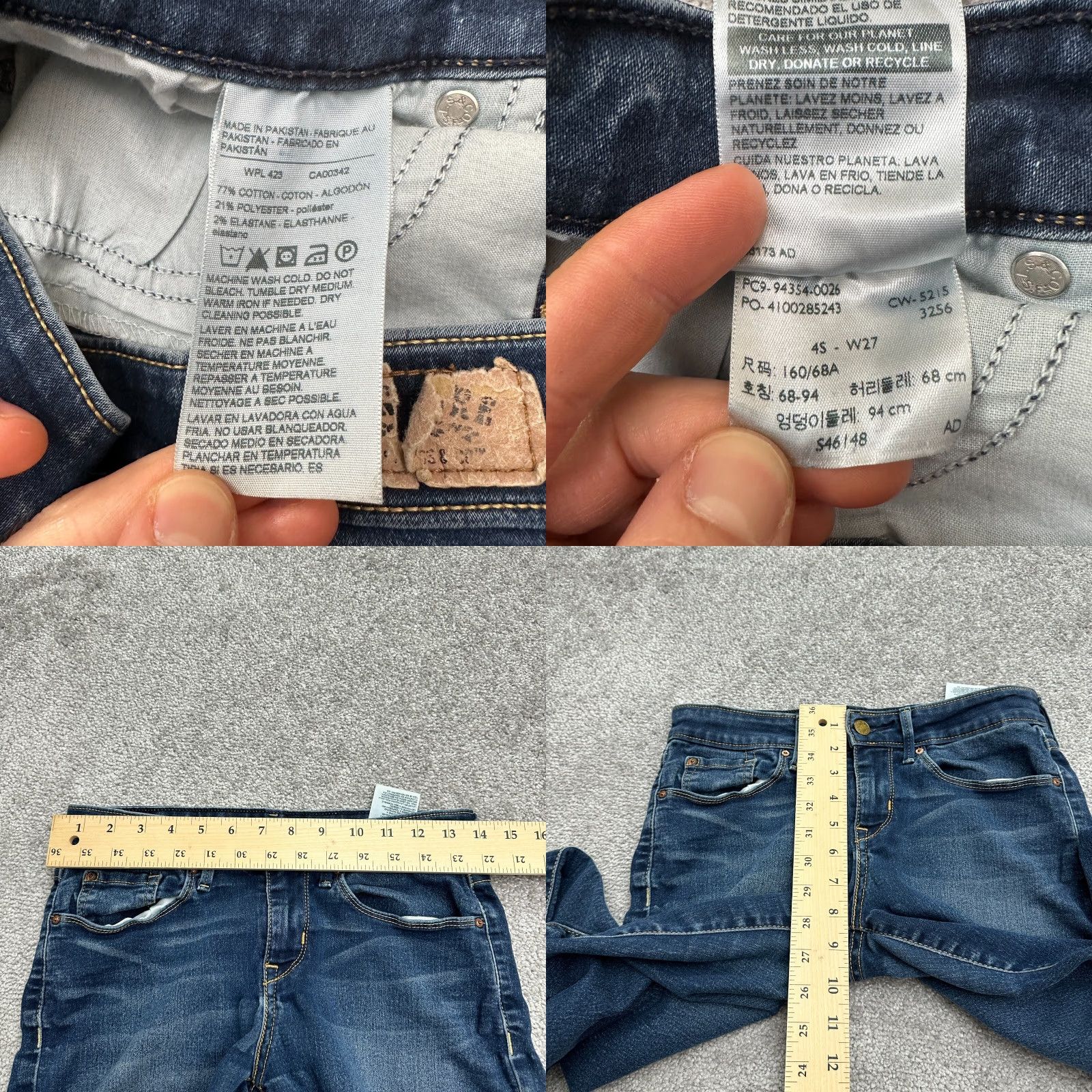 Levi's Levi's Signature Modern Skinny Denim Jeans Womens 4S W27 Blue Mid Rise 28x26.5 Size 27" / US 4 / IT 40 - 8 Thumbnail
