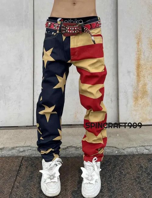 VIBE American Flag Graphic Denim Jeans Size US 32 / EU 48 - 1 Thumbnail