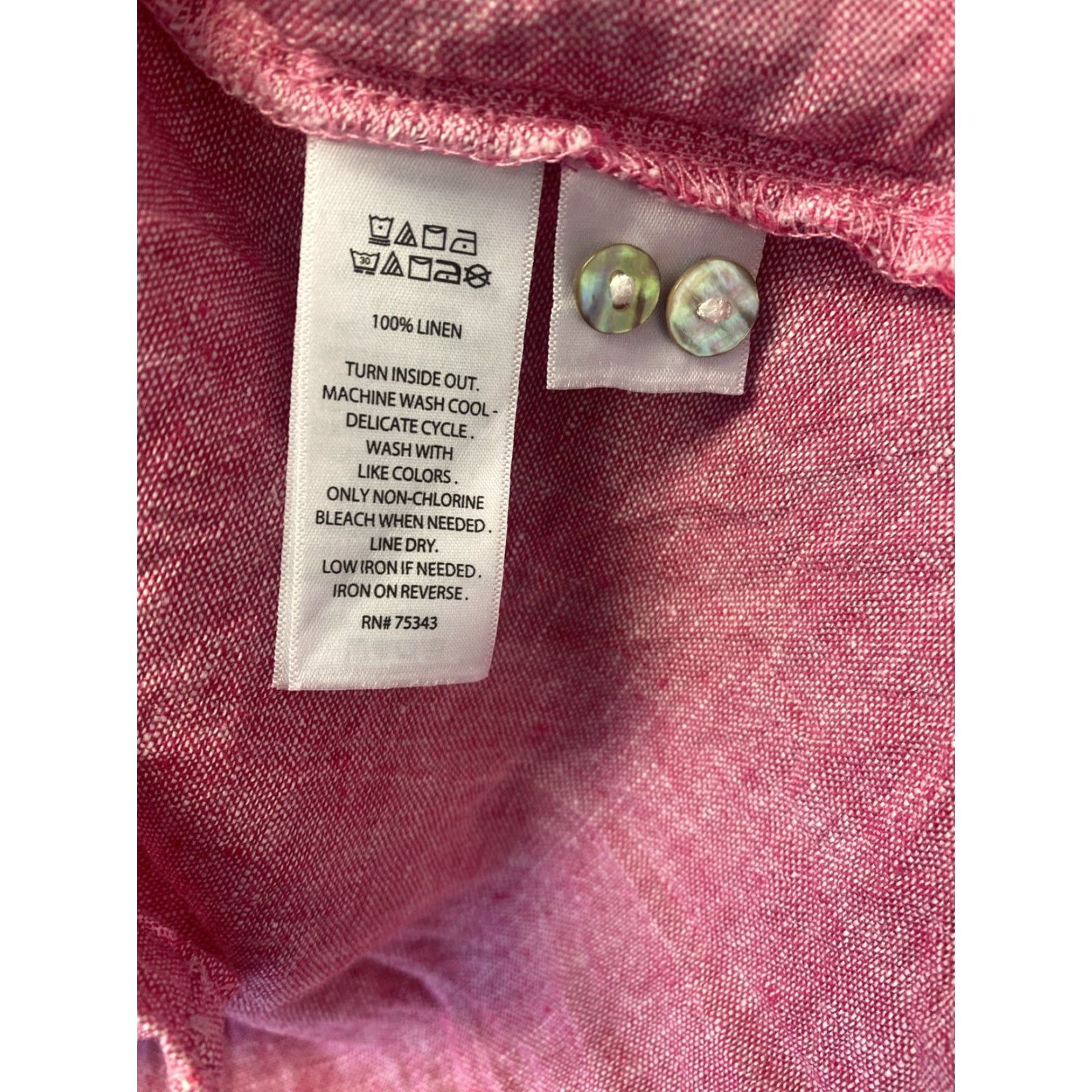 Rachel Zoe RACHEL ZOE Women's Blouse XL Pink 100% Linen Button-Up Shirt with Pockets Collared Size XL / US 12-14 / IT 48-50 - 6 Thumbnail