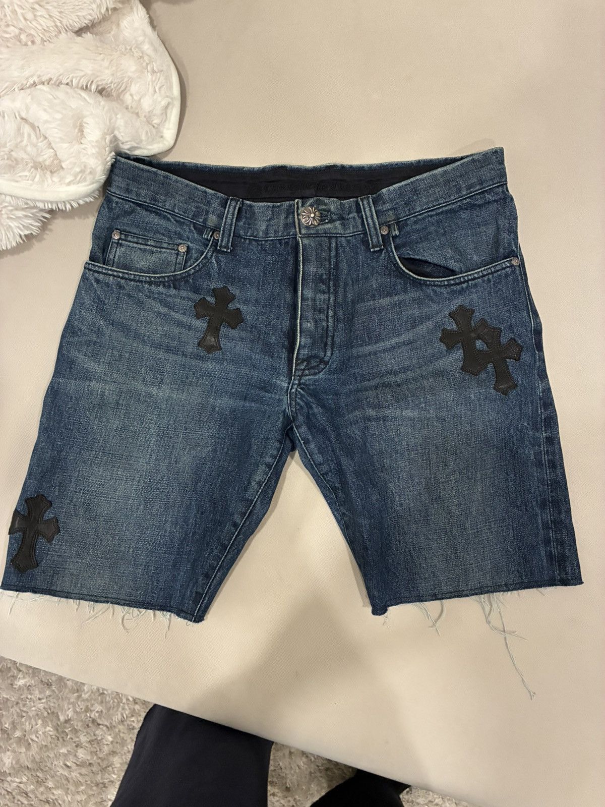 Chrome Hearts Chrome Hearts Patchwork Jean Shorts Size US 34 / EU 50 - 1 Thumbnail