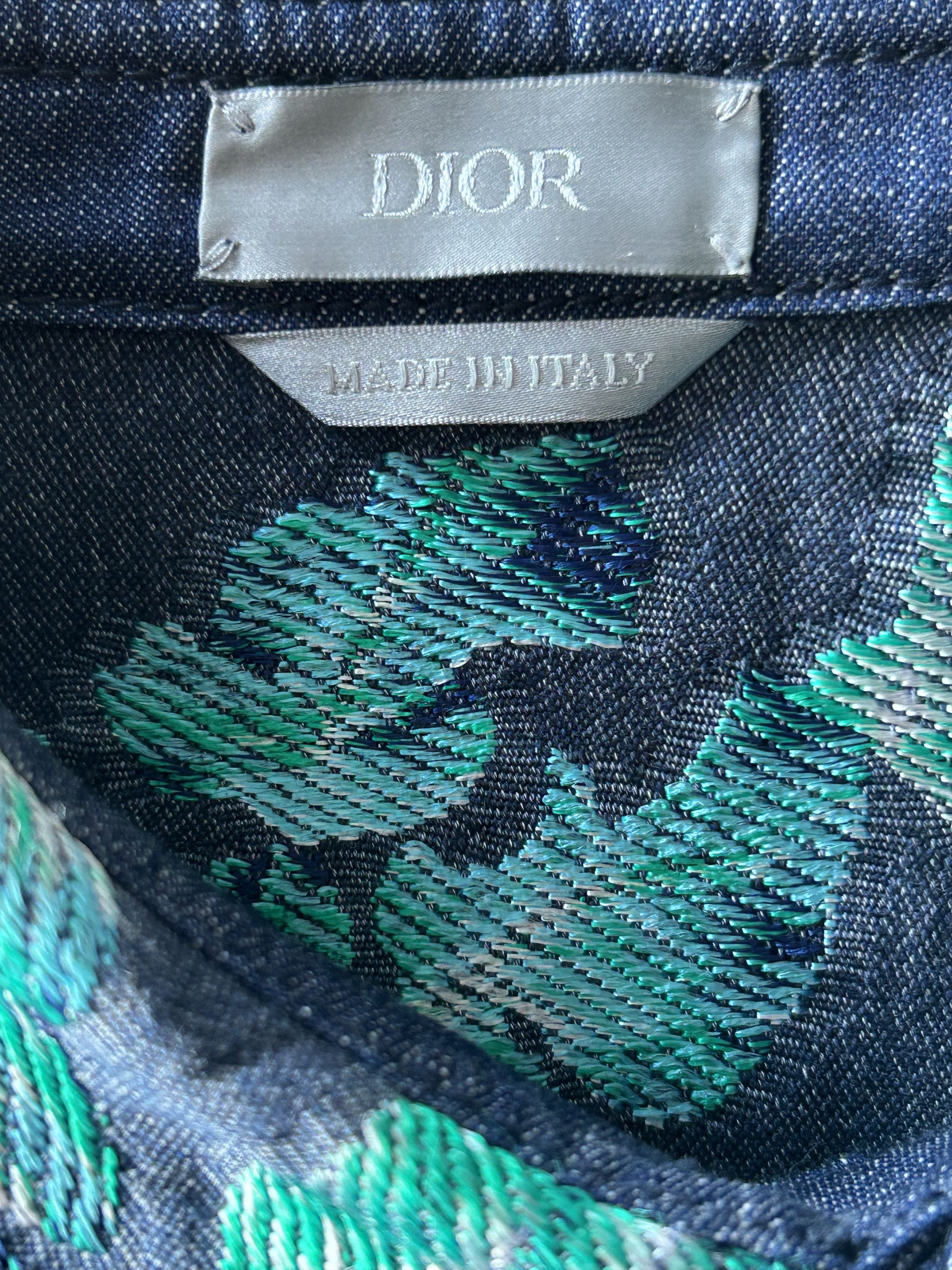 Dior Dior Denim Tears Blue & Green Leaf Button Up Shirt Size US XXL / EU 58 / 5 - 3 Thumbnail
