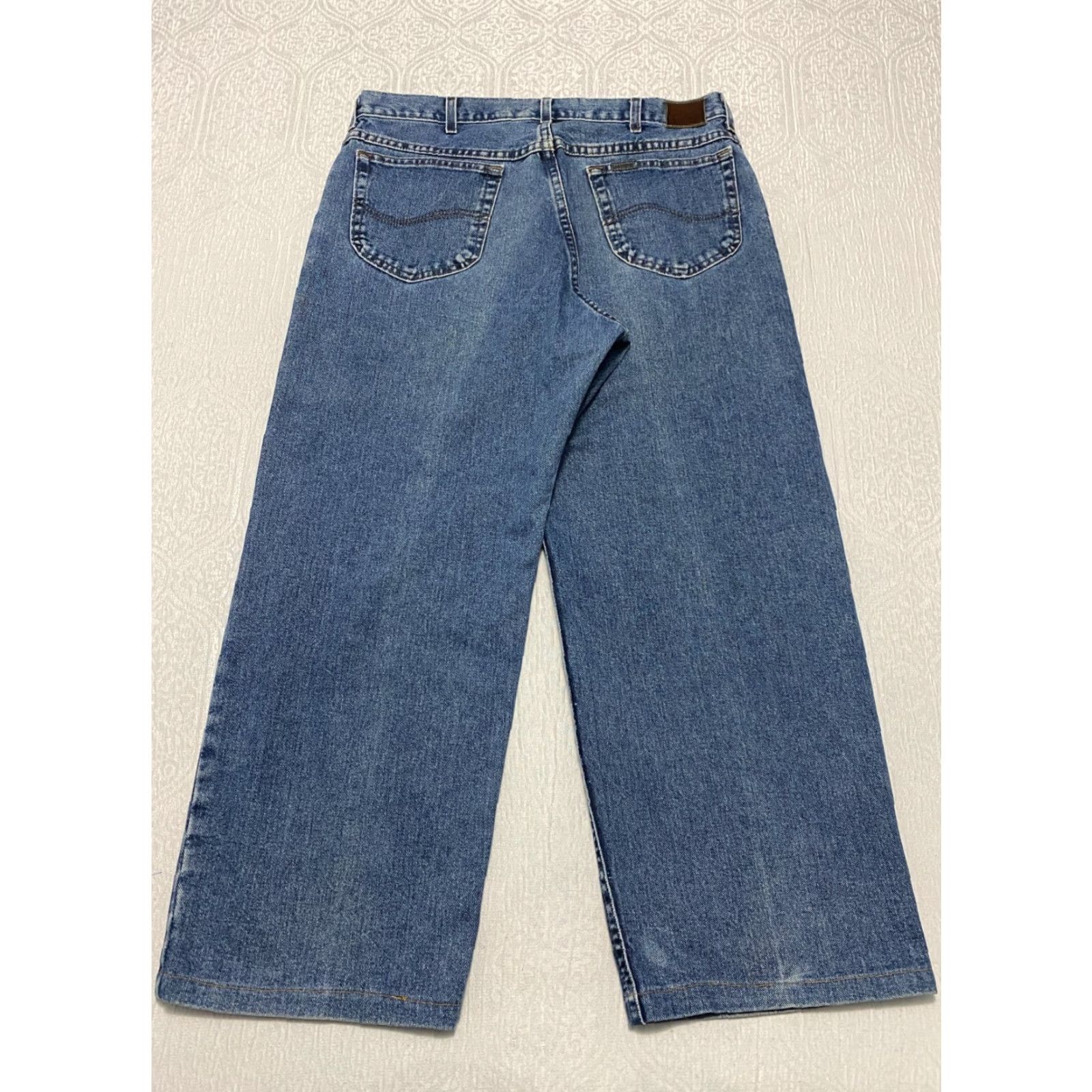 Lee VINTAGE Lee Jeans USA 36×28 Riveted Men's Blue Denim Wide-Leg 5-Pocket Jeans Mens Size US 36 / EU 52 - 2 Thumbnail
