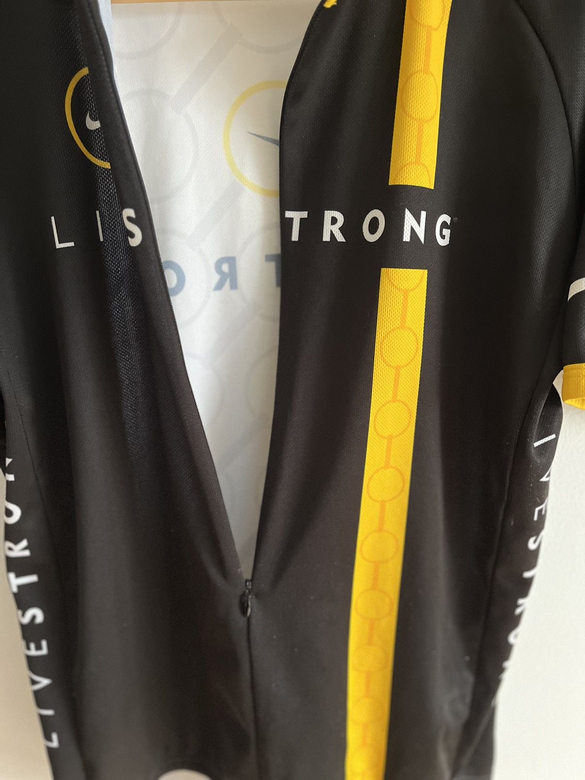 Nike Nike Cycling Jersey Live Strong Yellow & Black Size US XL / EU 56 / 4 - 3 Thumbnail