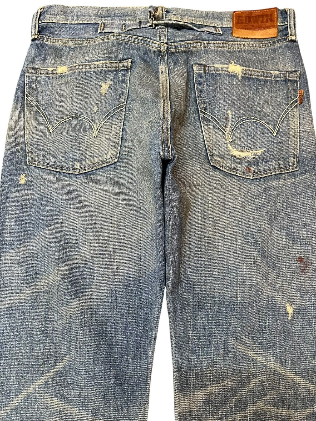Edwin Vintage Edwin 505zx Selvedge Buckle Belt Distressed Denim Size US 31 - 8 Thumbnail