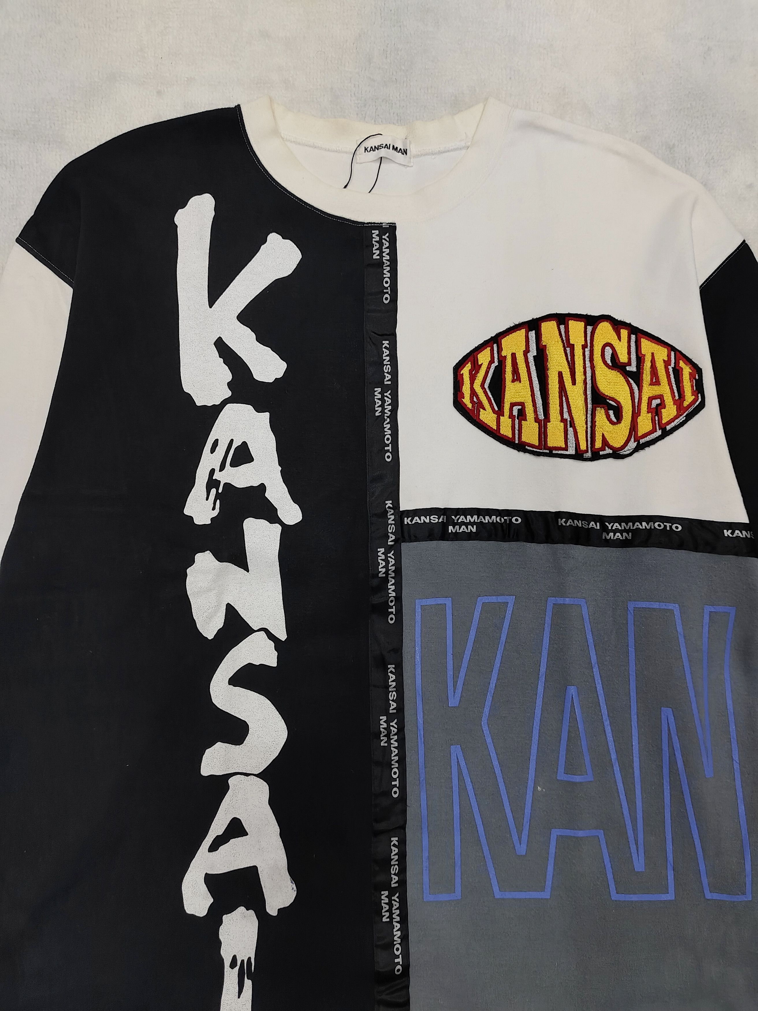 Kansai Yamamoto 90s Kansai Man Archive Patchwork Logo Tape Graphic Sweatshit Size US M / EU 48-50 / 2 - 2 Thumbnail
