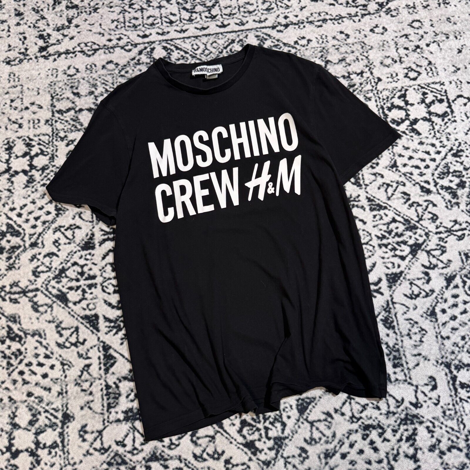 Moschino × Vintage Vintage Black Cotton T-Shirt Size L Moschino H&M Crew Y2K Size US L / EU 52-54 / 3 - 3 Thumbnail