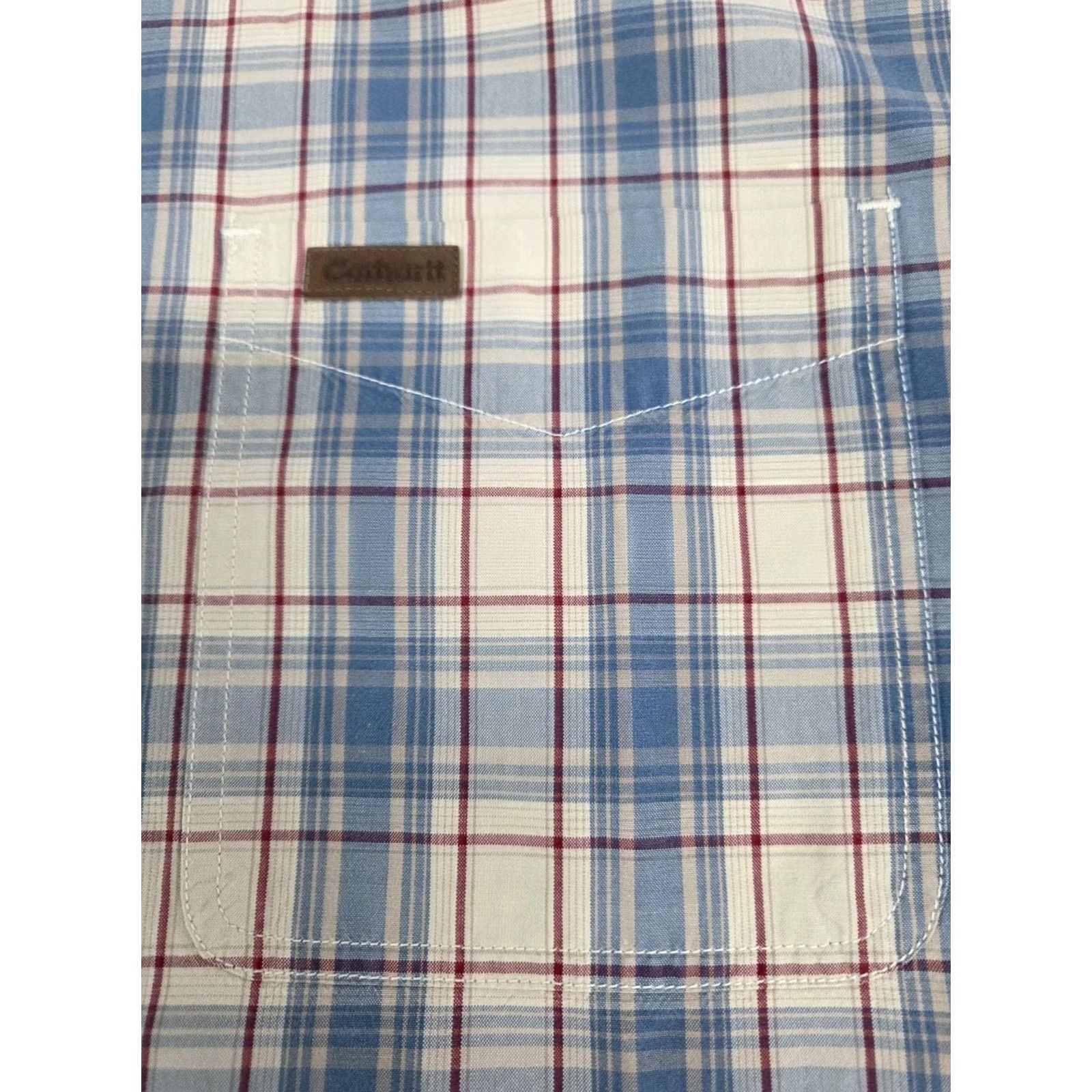 Carhartt Carhartt Mens Short Sleeve Button Up Plaid Multicolored Shirt Logo XL Curtains? Size US XL / EU 56 / 4 - 4 Thumbnail