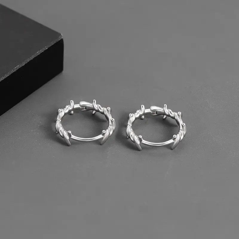 Other 925 silver color retro punk earrings （1pairs） Size ONE SIZE - 4 Thumbnail