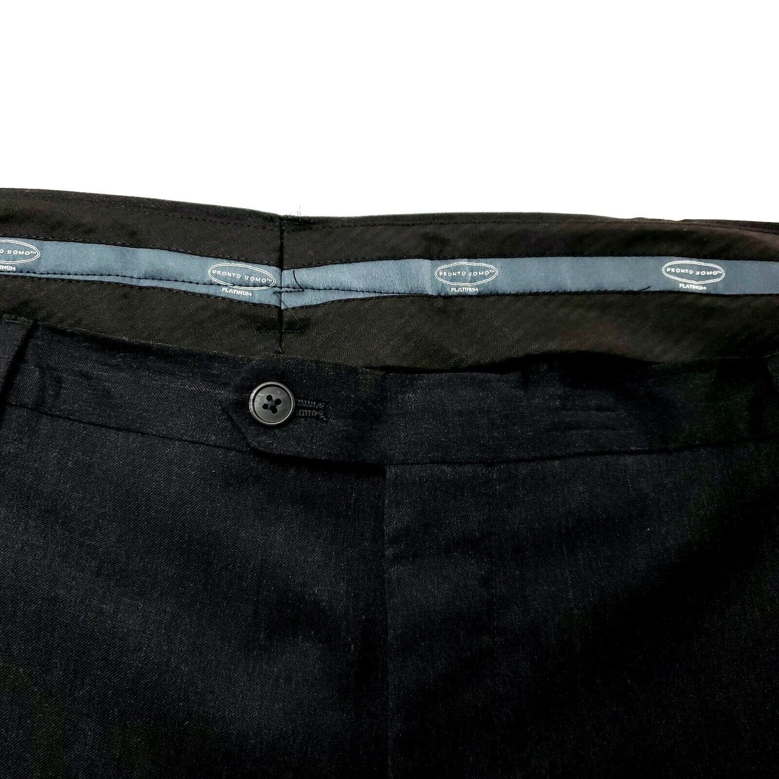 Pronto Uomo Pronto Uomo Platinum Wool Dress Pants 43/28 Gray Flat Font H Size 42R - 2 Thumbnail