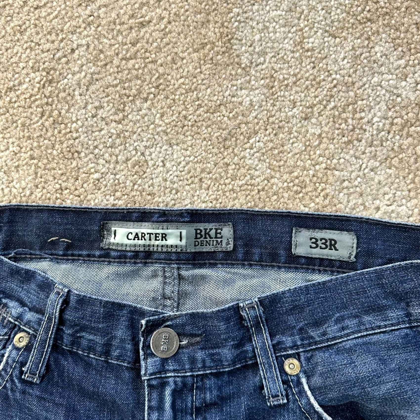 Vintage BKE Buckle Jeans Men’s 33x33 Blue Denim Bootcut Stretch Regular 5-Pocket Belt Loops Logo Embroidered Mid Rise Vintage No N/A Size US 33 - 4 Thumbnail