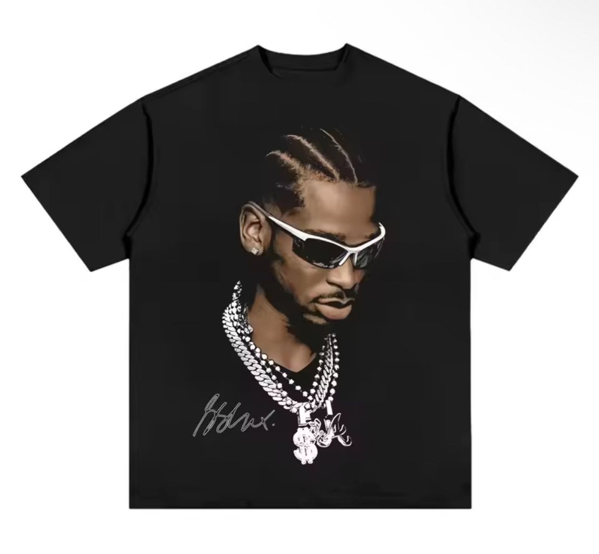 Other Y2K Streetwear Basketball Star Face Sport Black T-Shirt Size US XL / EU 56 / 4 - 1 Thumbnail
