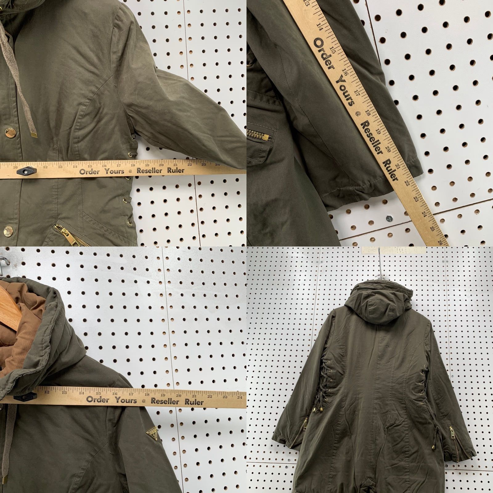Guess GUESS Parka Jacket Coat Women M Olive Green Hooded Zip Snap Insulated Winter Jacket - 90s? Size M / US 6-8 / IT 42-44 - 9 Thumbnail