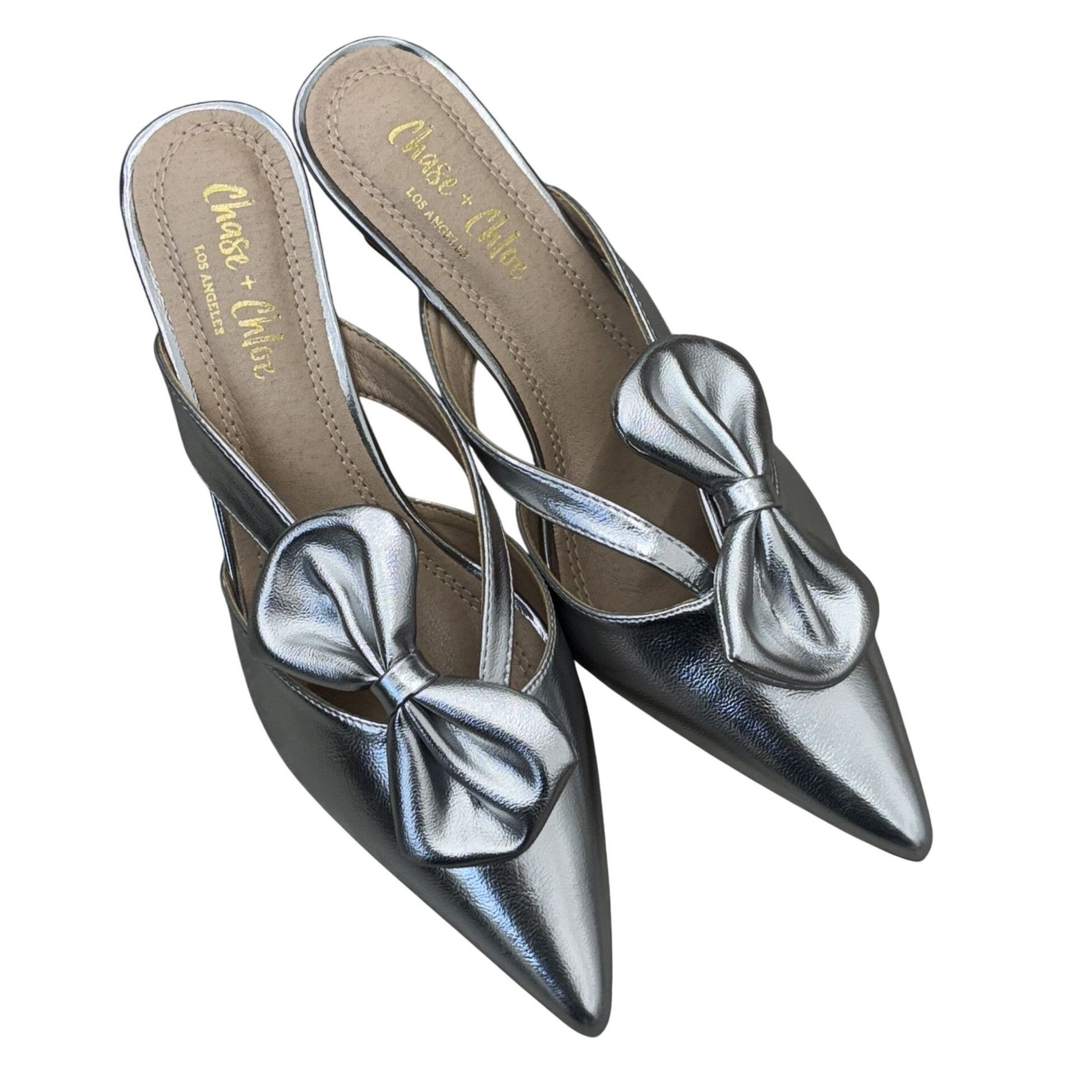 Other CHASE + CHLOE / Idra-3 / Silver / Pointed / Toe Mule Heels / Size US 10 / IT 40 - 6 Thumbnail