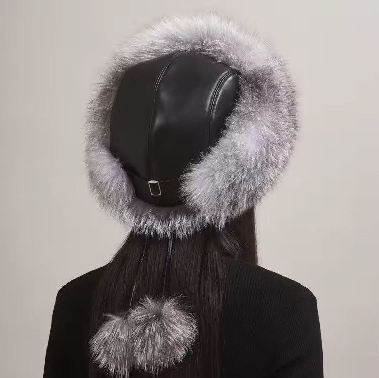 Japanese Brand Aesthetic Fox Fur Hat Unisex Size ONE SIZE - 4 Thumbnail