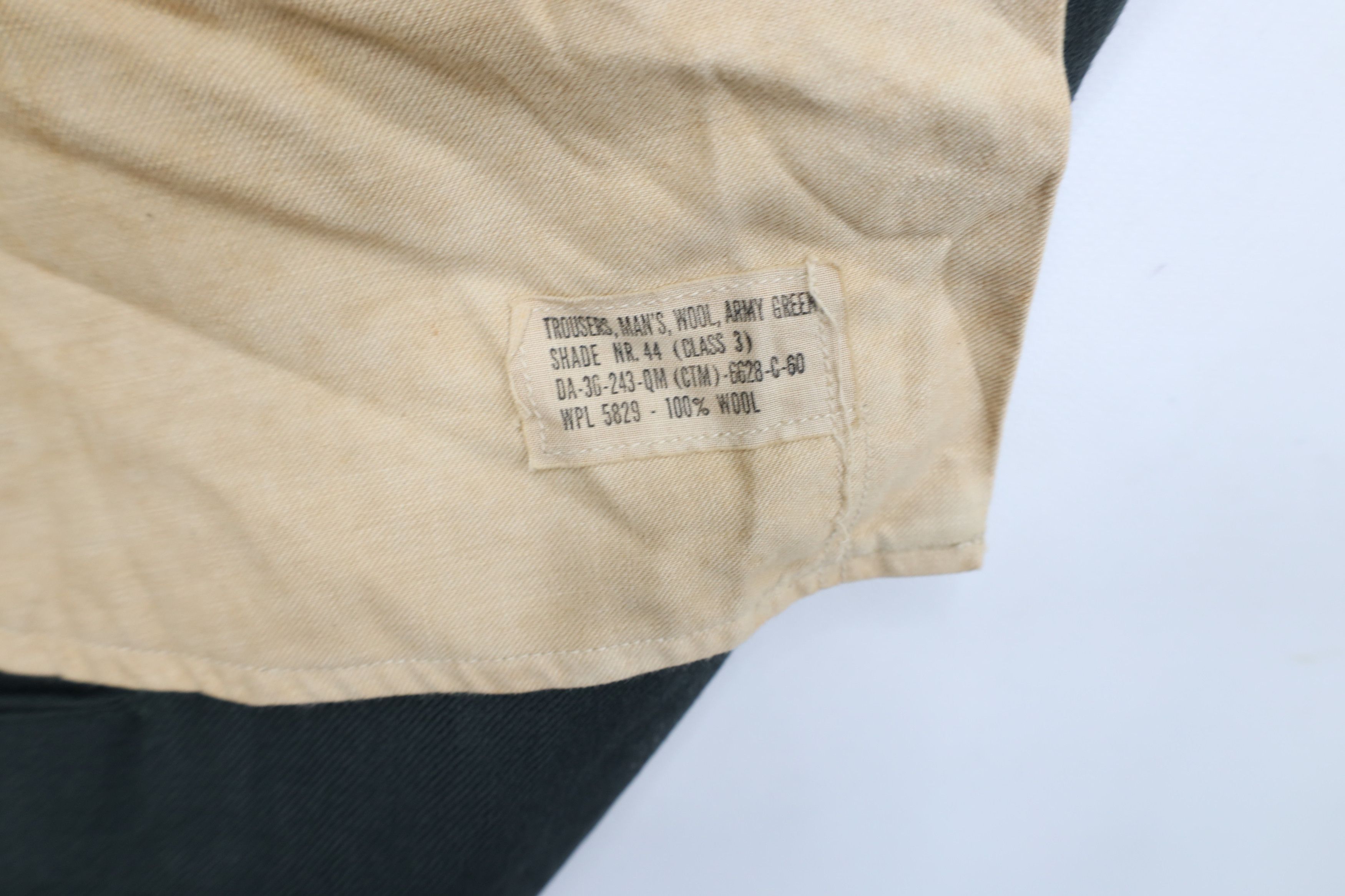 Vintage Vintage 60s Vietnam War Green Wool Wide Leg Trousers Pants Size US 36 / EU 52 - 7 Thumbnail